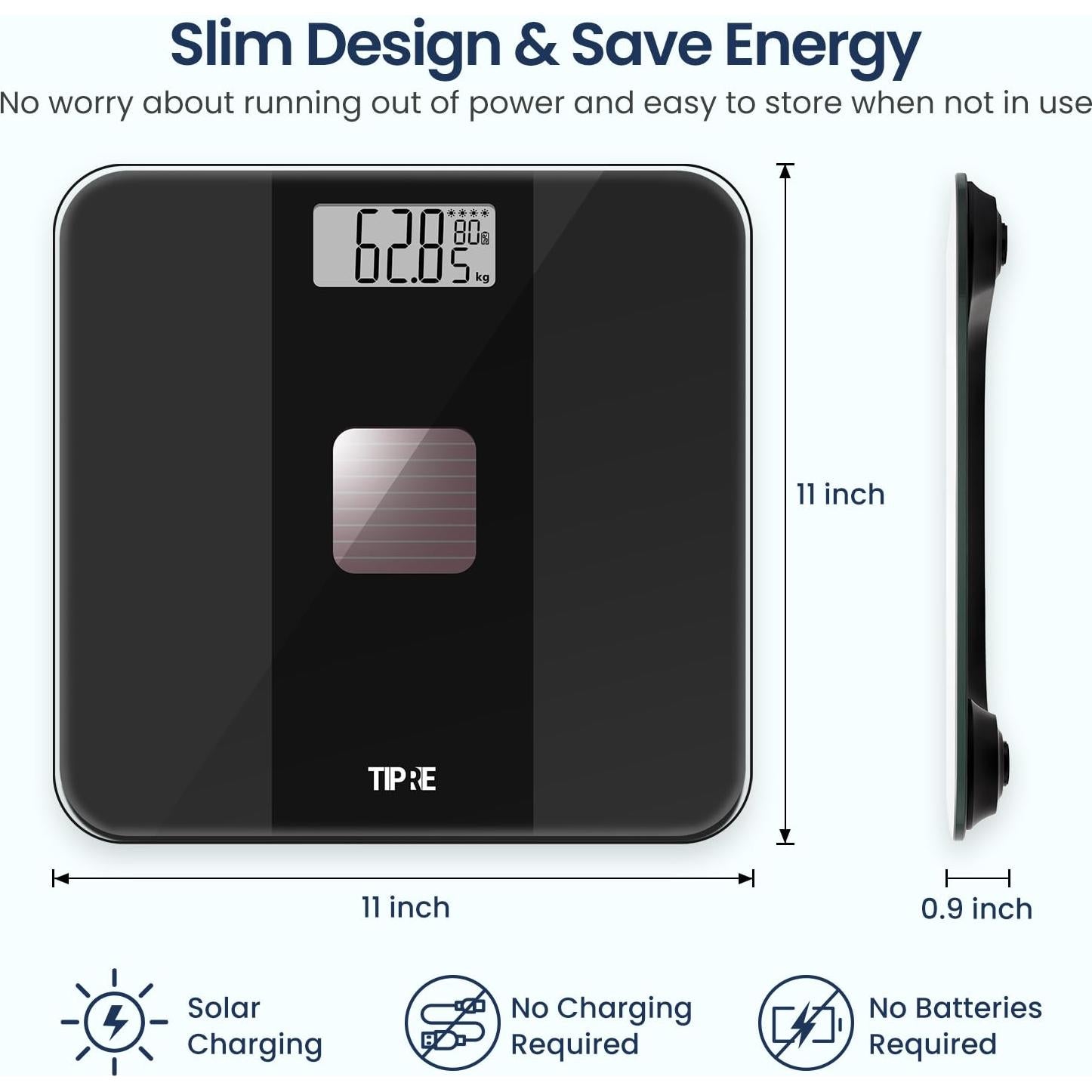 Báscula Digital Solar TIPRE BS01 180kg Precisión 0.045kg