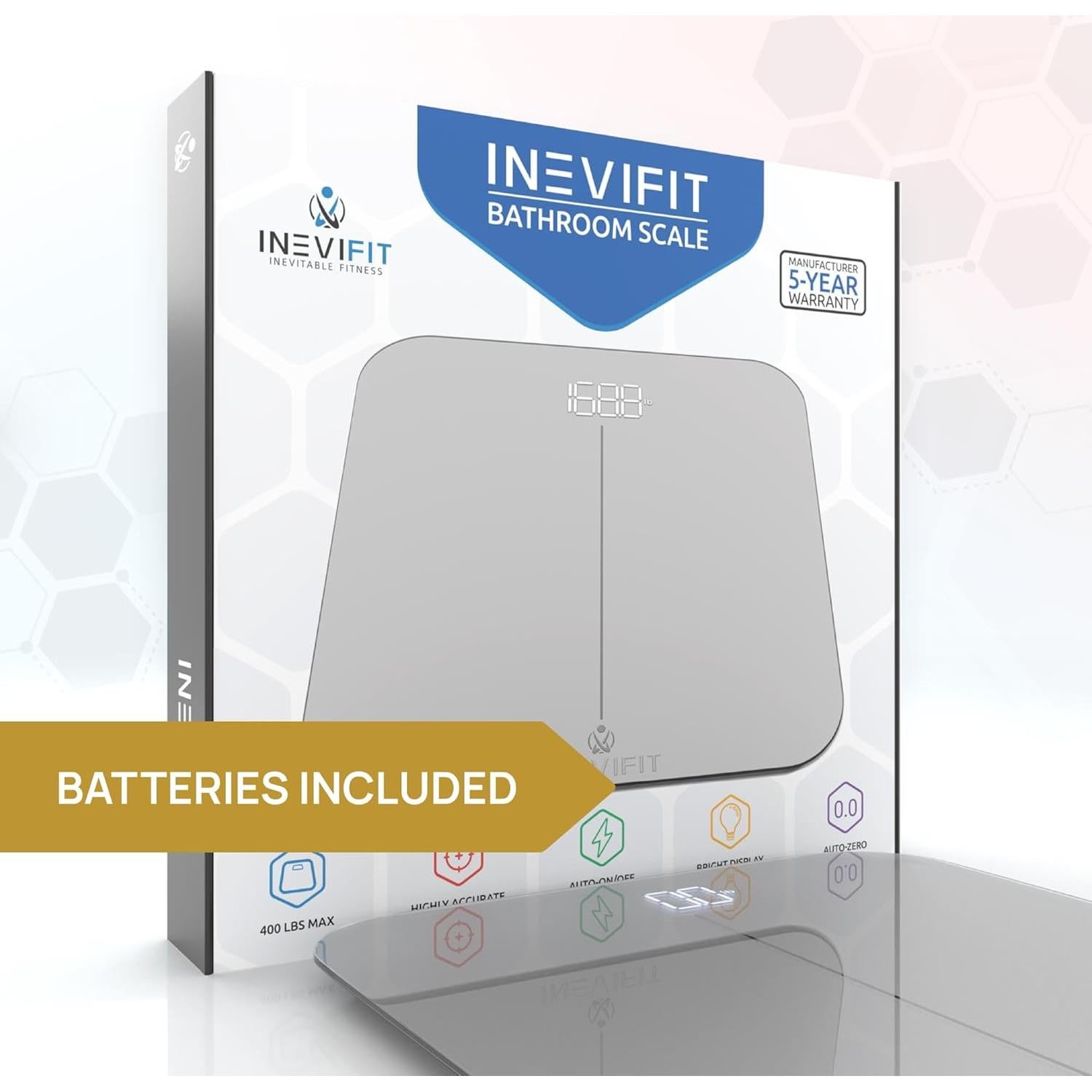Báscula de baño digital INEVIFIT Premium 181 kg vidrio templado
