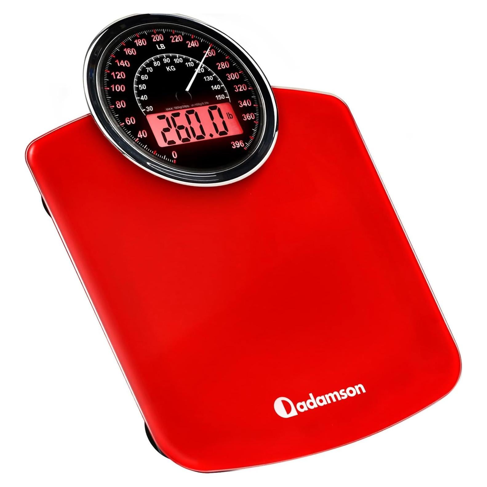 Báscula Híbrida Adamson Digital y Analógica 180kg Vidrio Templado