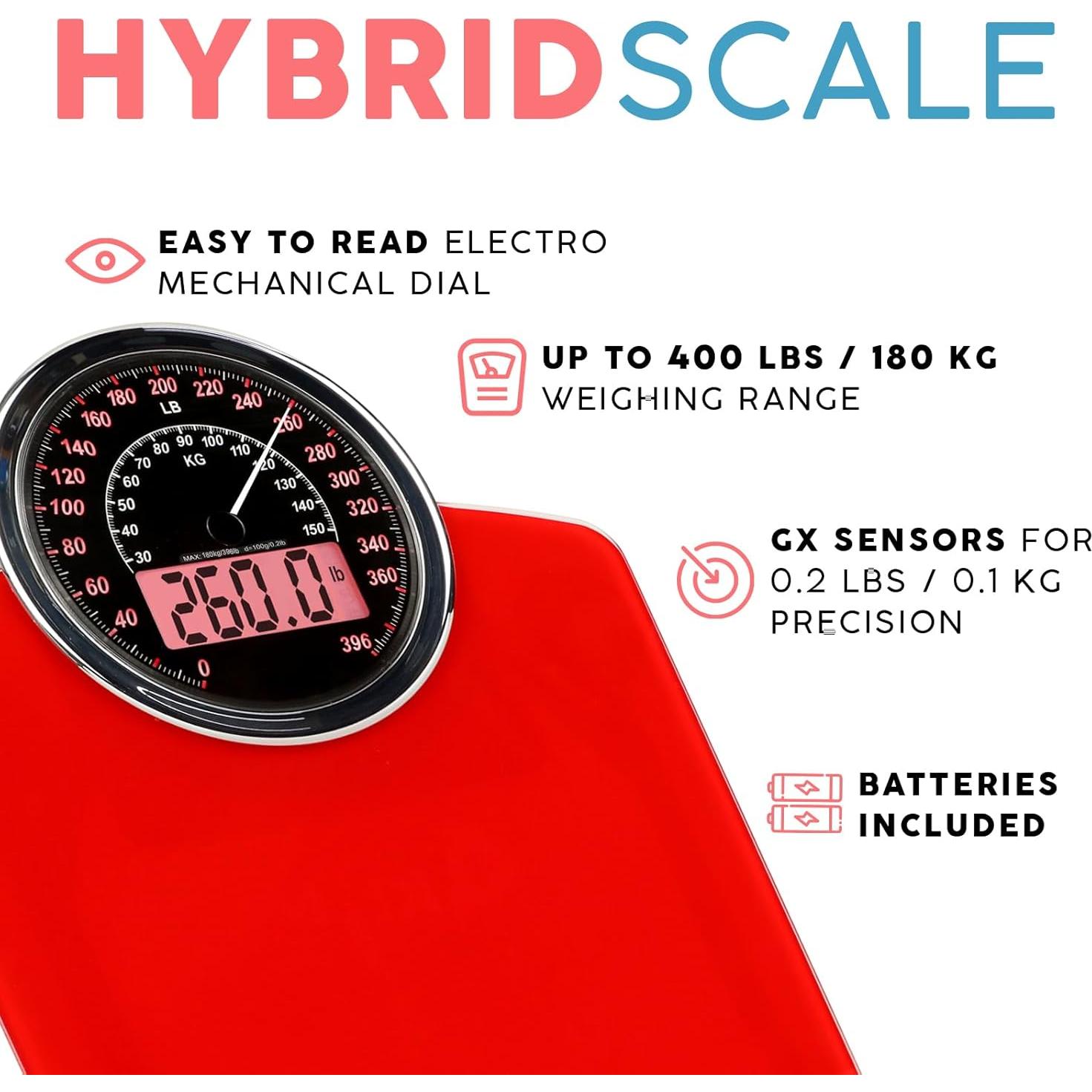 Báscula Híbrida Adamson Digital y Analógica 180kg Vidrio Templado