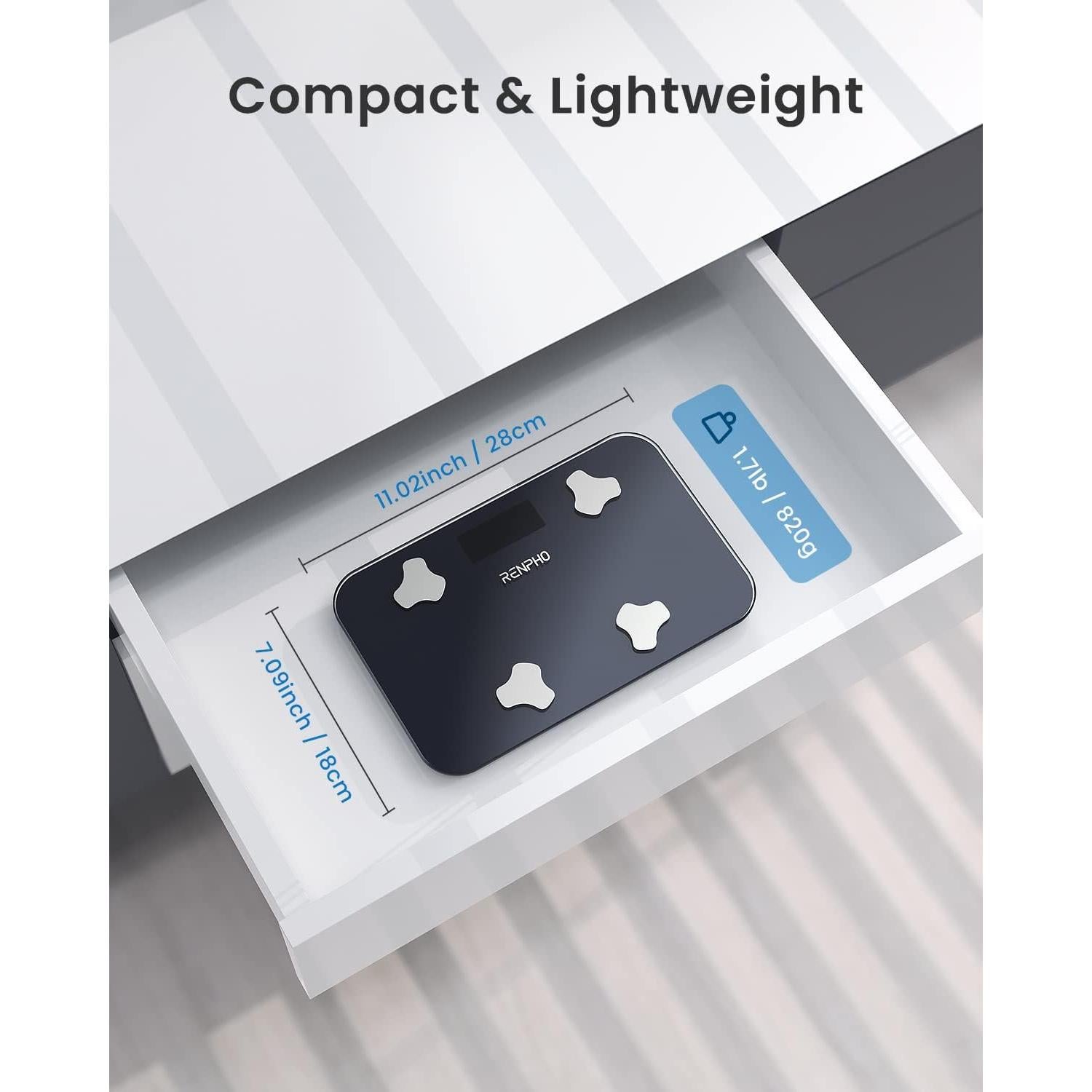 Báscula de Viaje RENPHO R-A009 para Peso Corporal y Grasa