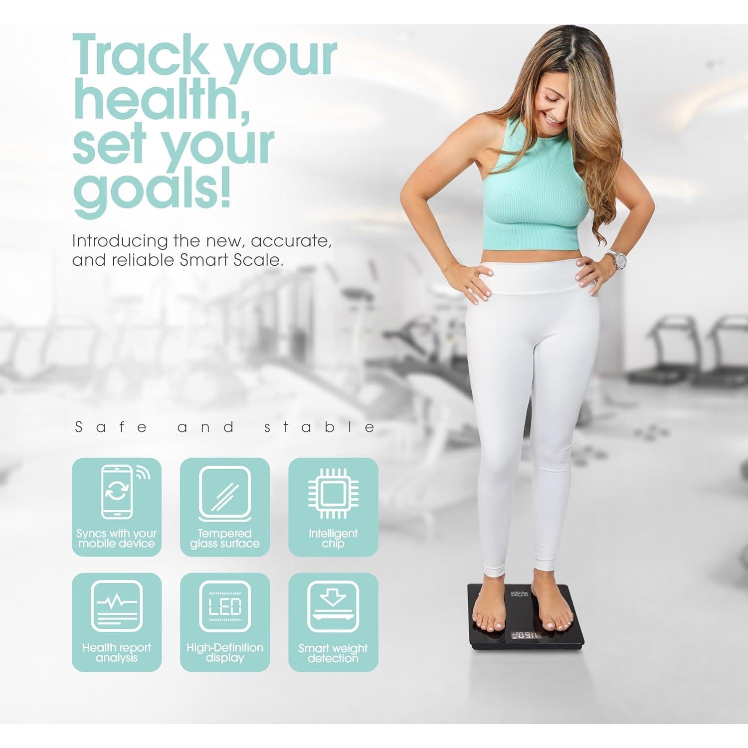 Báscula Inteligente Powerfit Digital con IMC y Grasa Corporal