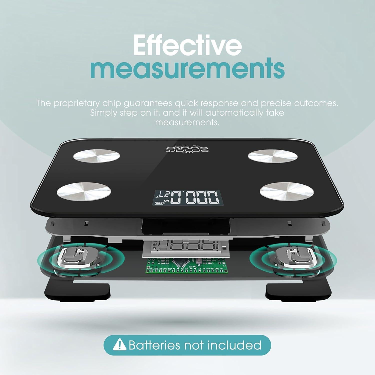 Báscula Inteligente Powerfit Digital con IMC y Grasa Corporal