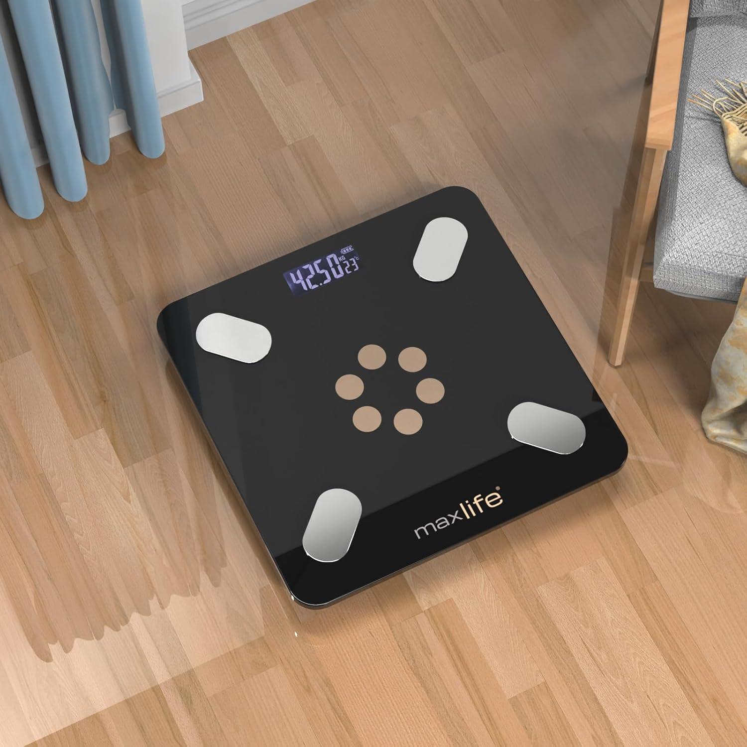 Báscula Inteligente MaxLife Bluetooth 181 kg Grasa Corporal