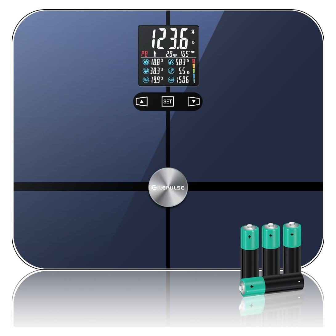 Escala Digital de Grasa Corporal Lepulse 400kg, Pantalla Grande