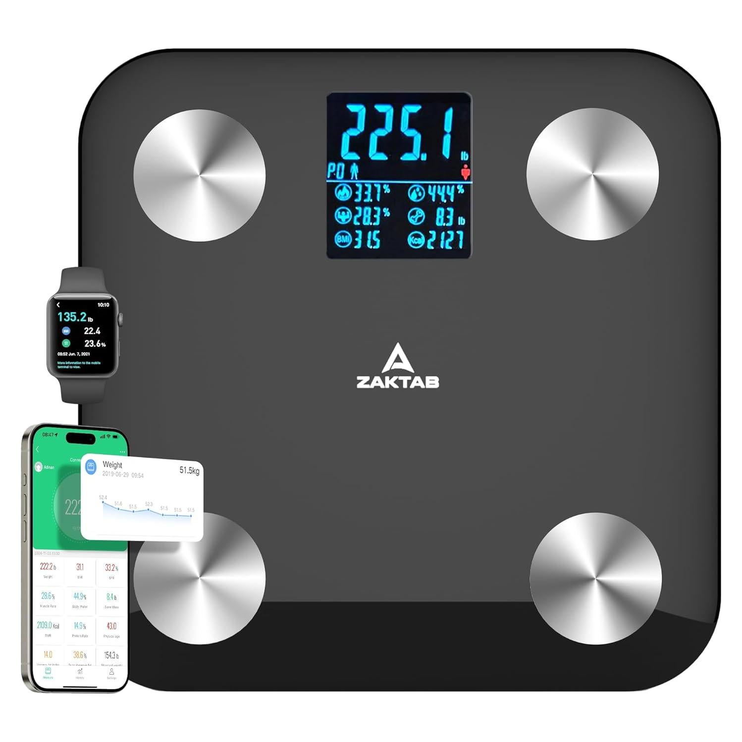 Báscula Inteligente Digital Zhongshan B90H - 181 kg, Grasa y Músculo