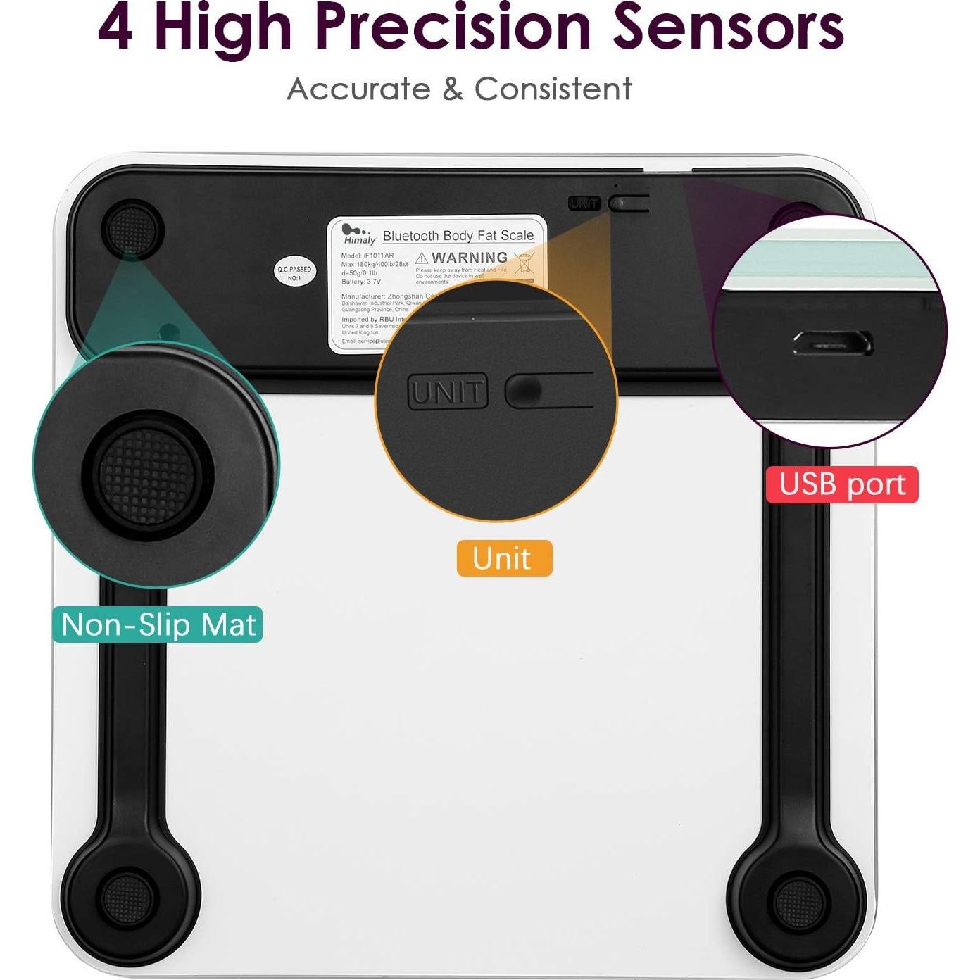 Balanza de Baño Digital Bluetooth himaly IF1011AR 181 kg