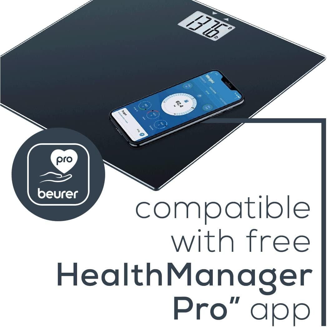 Báscula de vidrio Beurer GS435B con Bluetooth y IMC