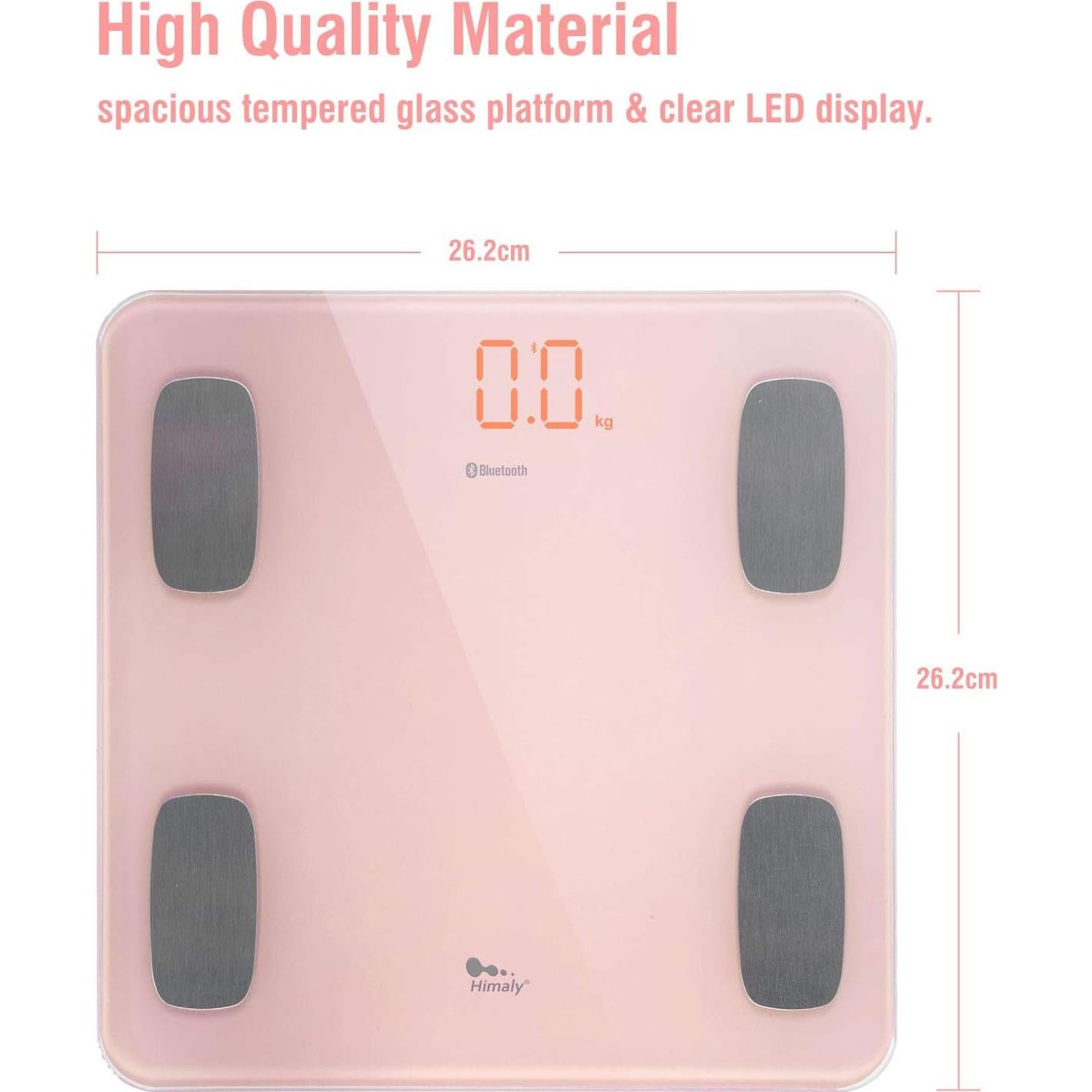 Báscula de Grasa Corporal Himaly Rosa Digital Bluetooth 181 kg
