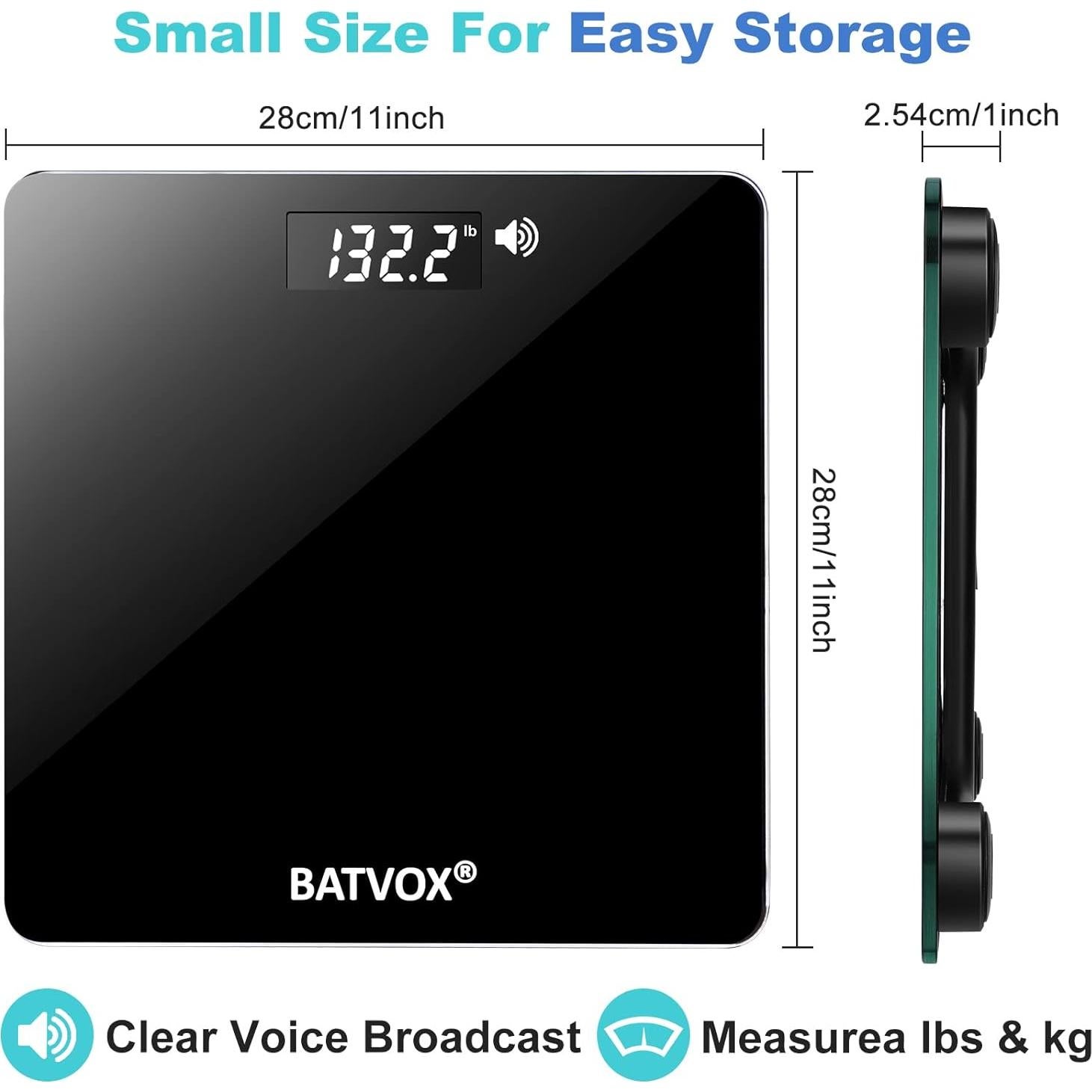 Báscula Hablante Digital BATVOX 181 kg Pantalla LCD Antideslizante
