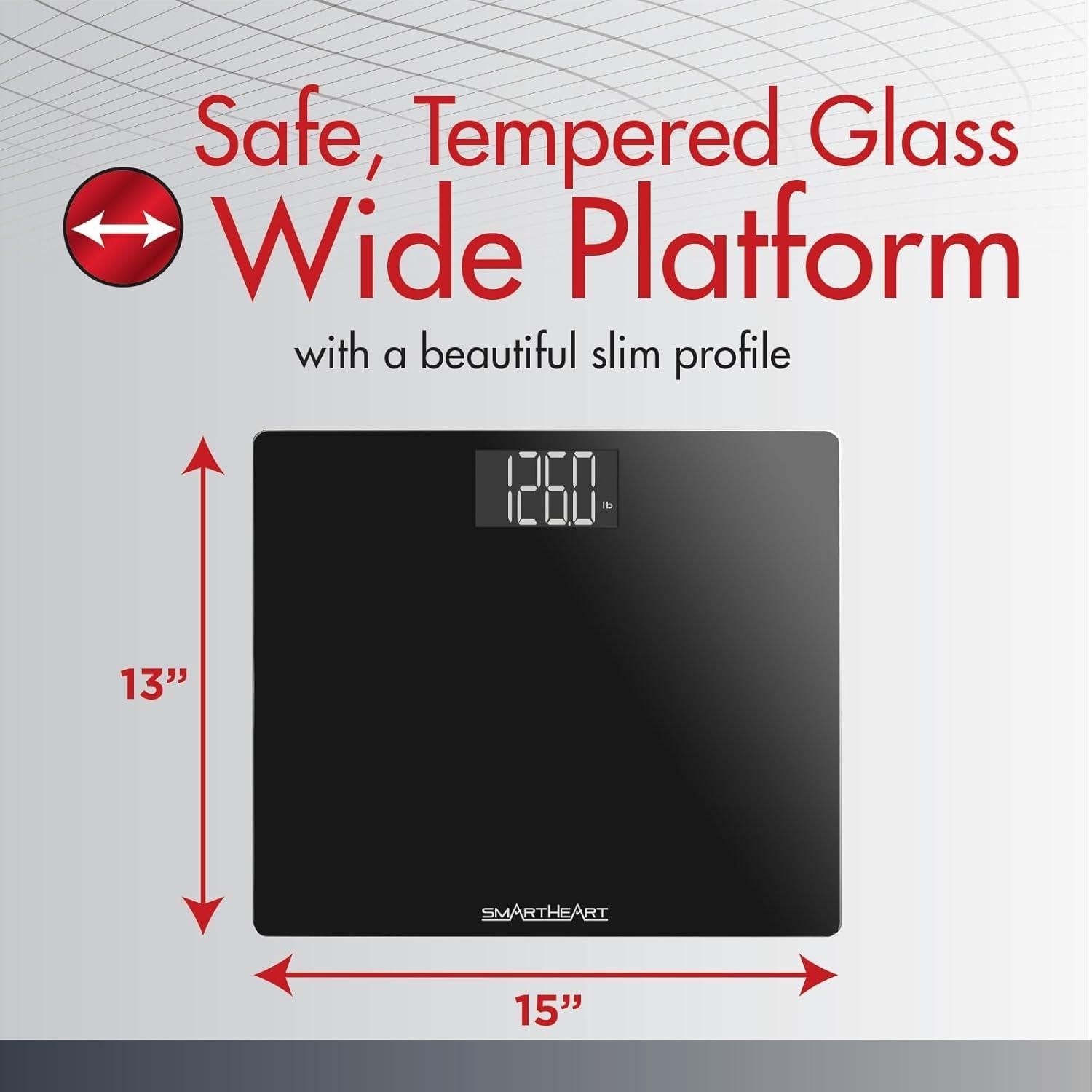 Báscula Digital Veridian 250 kg Vidrio Templado 15" x 13"