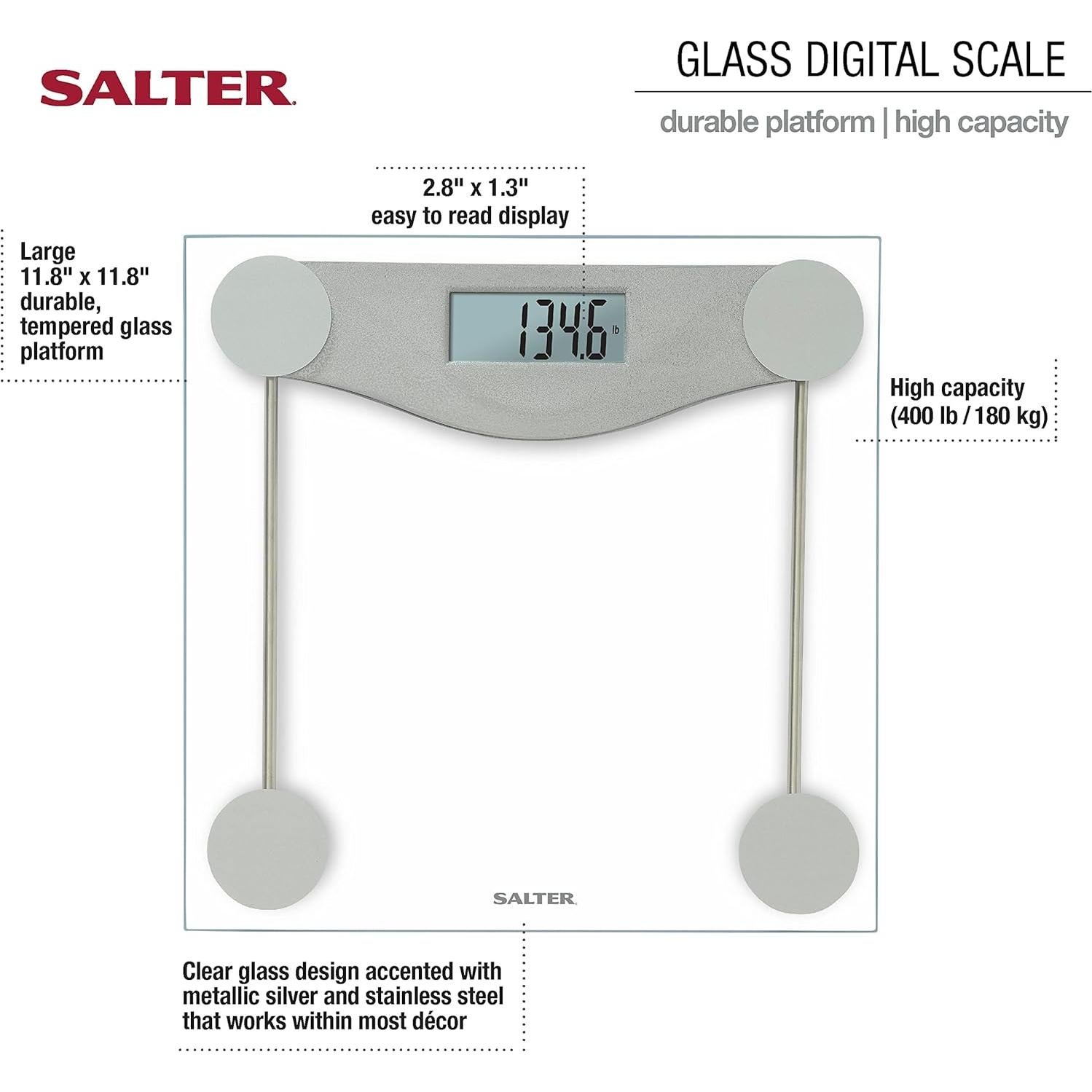 Báscula Digital de Vidrio Salter E-Tech 181 kg Retroiluminada