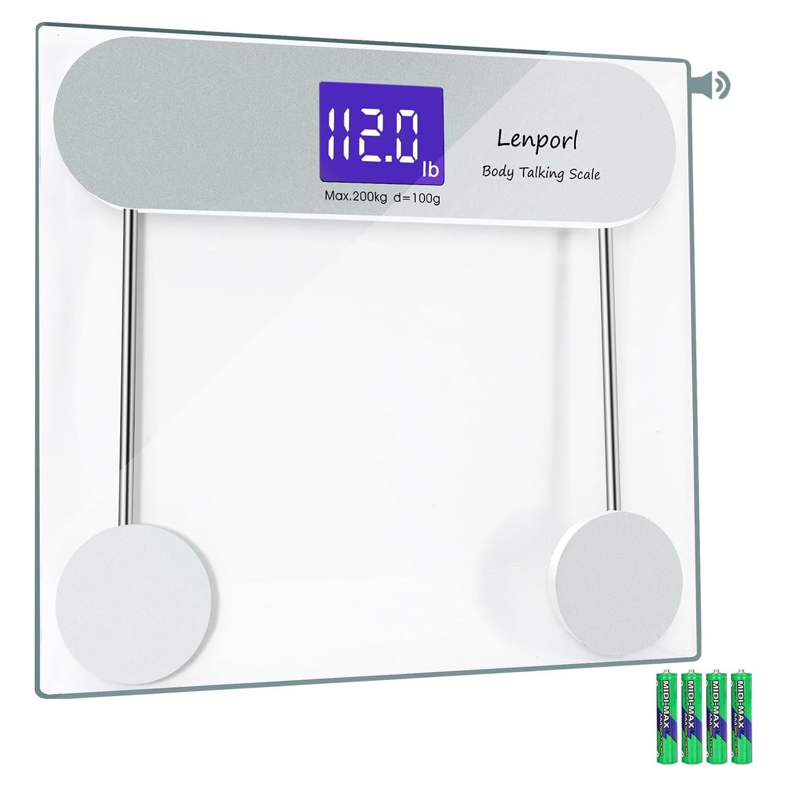 Báscula Digital que Habla Lenporl 200 kg con Pantalla LCD