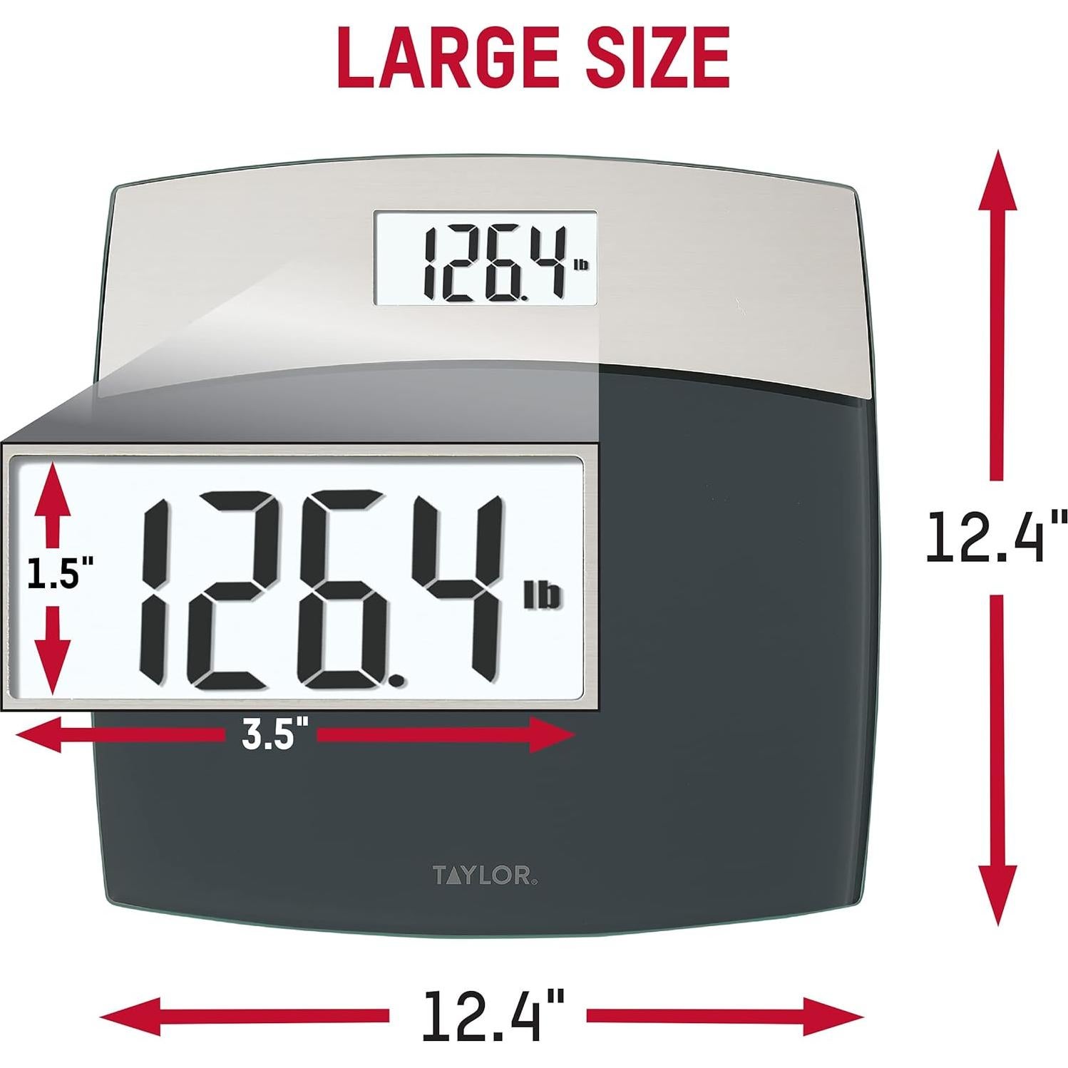 Báscula Digital Taylor de Baño Acero Inoxidable 440 LB