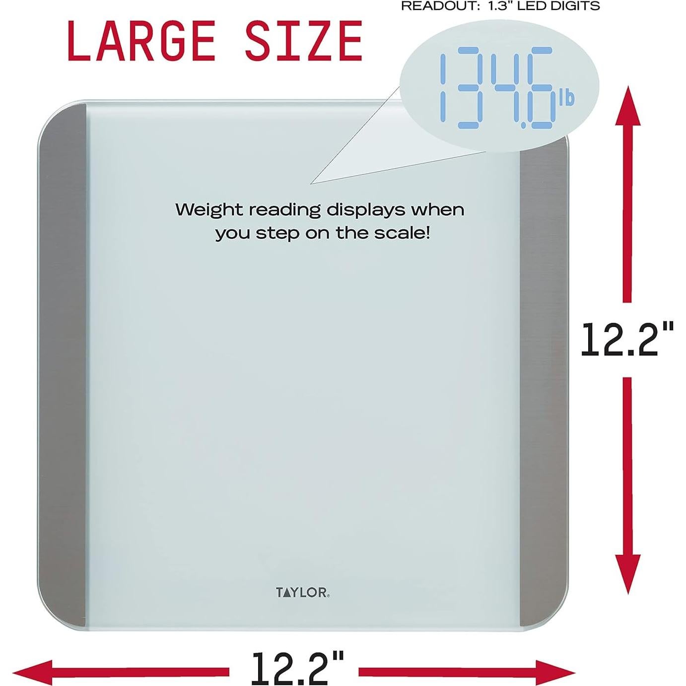 Báscula Digital de Vidrio Taylor 200 kg con Sensores LED