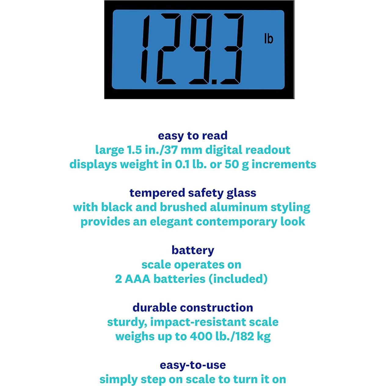 Báscula Digital de Baño Conair WW261Z, Vidrio Negro 182 kg