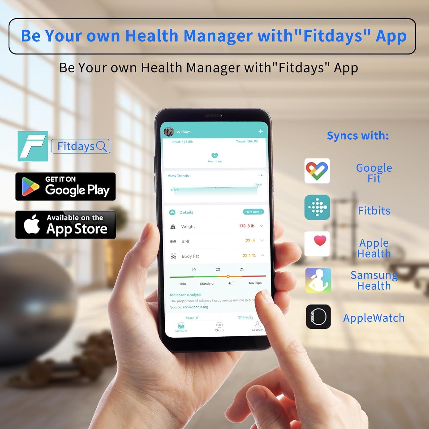 Escala de Peso Corporal Inteligente WGGE con 17 Métricas