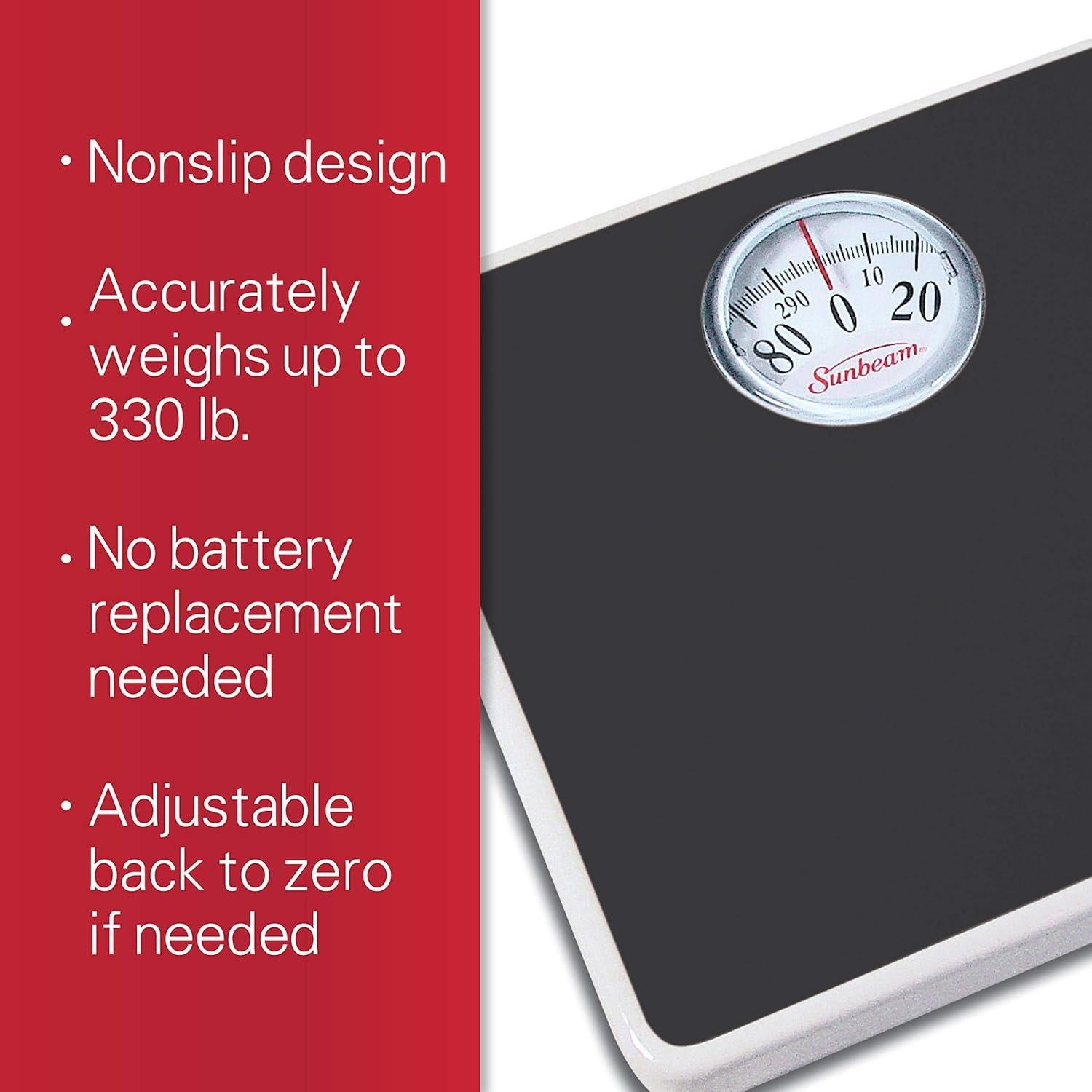 Báscula de Marcador Analógica Sunbeam 136 kg Negra