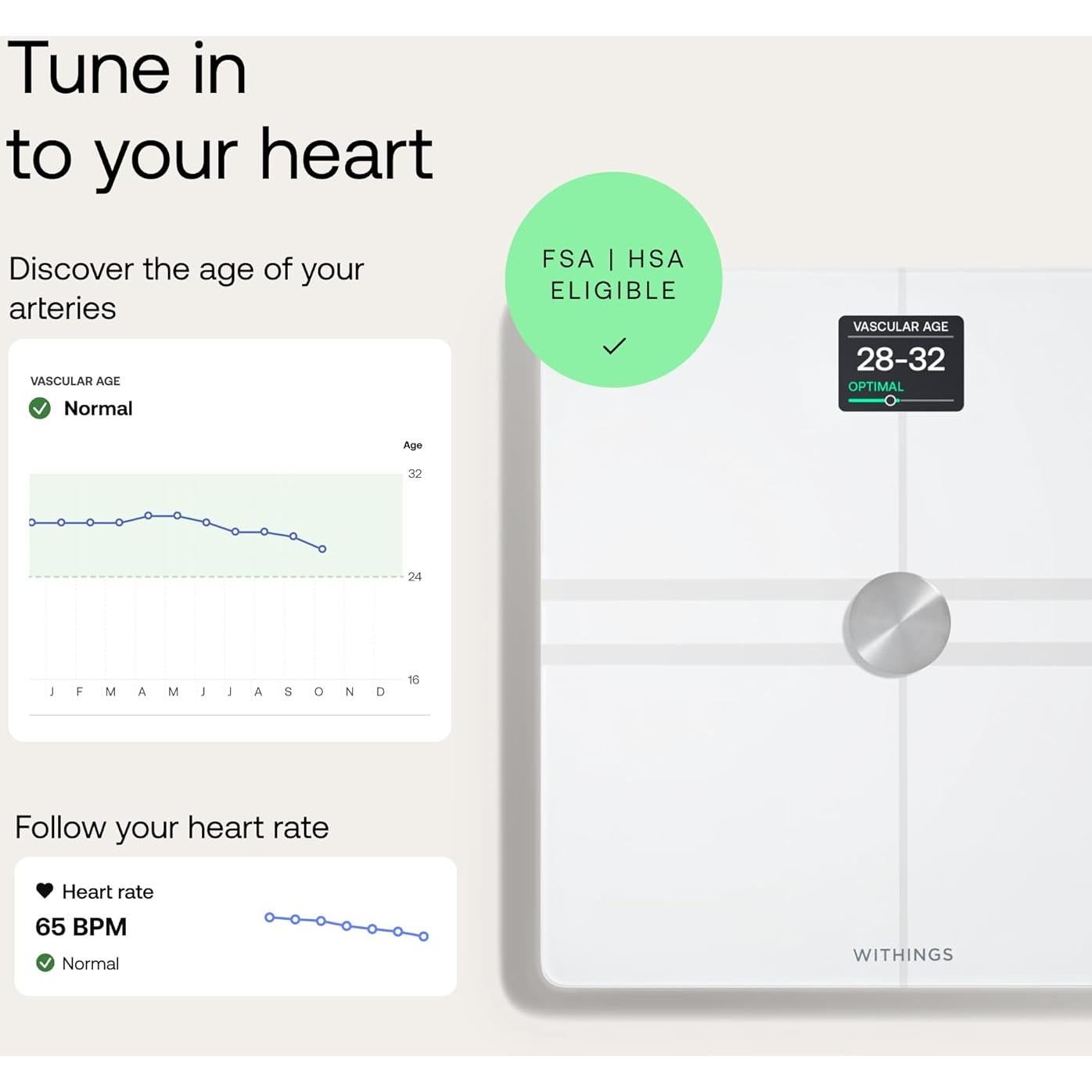 Báscula Inteligente Withings Body Comp - Análisis Corporal, Bluetooth, WiFi