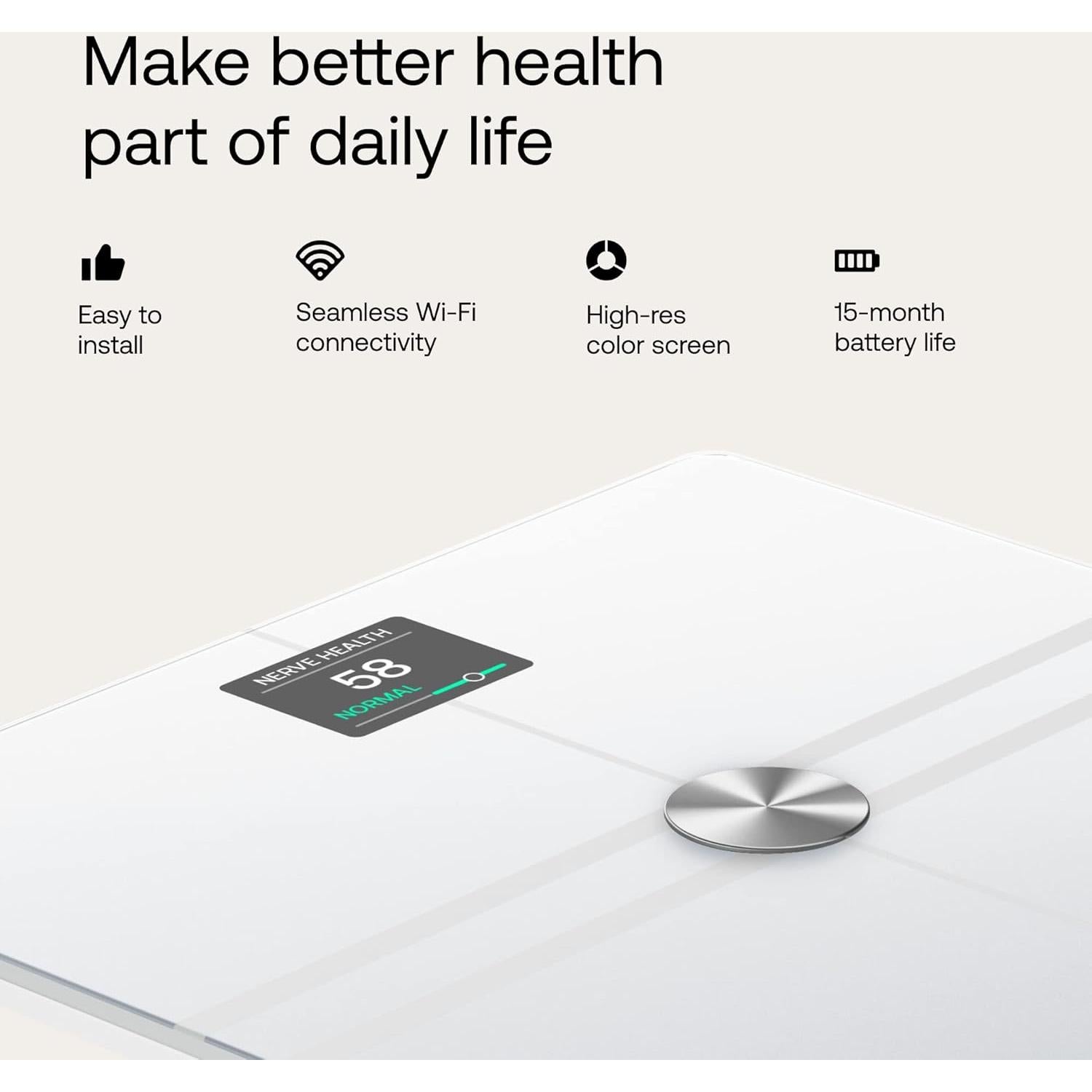 Báscula Inteligente Withings Body Comp - Análisis Corporal, Bluetooth, WiFi