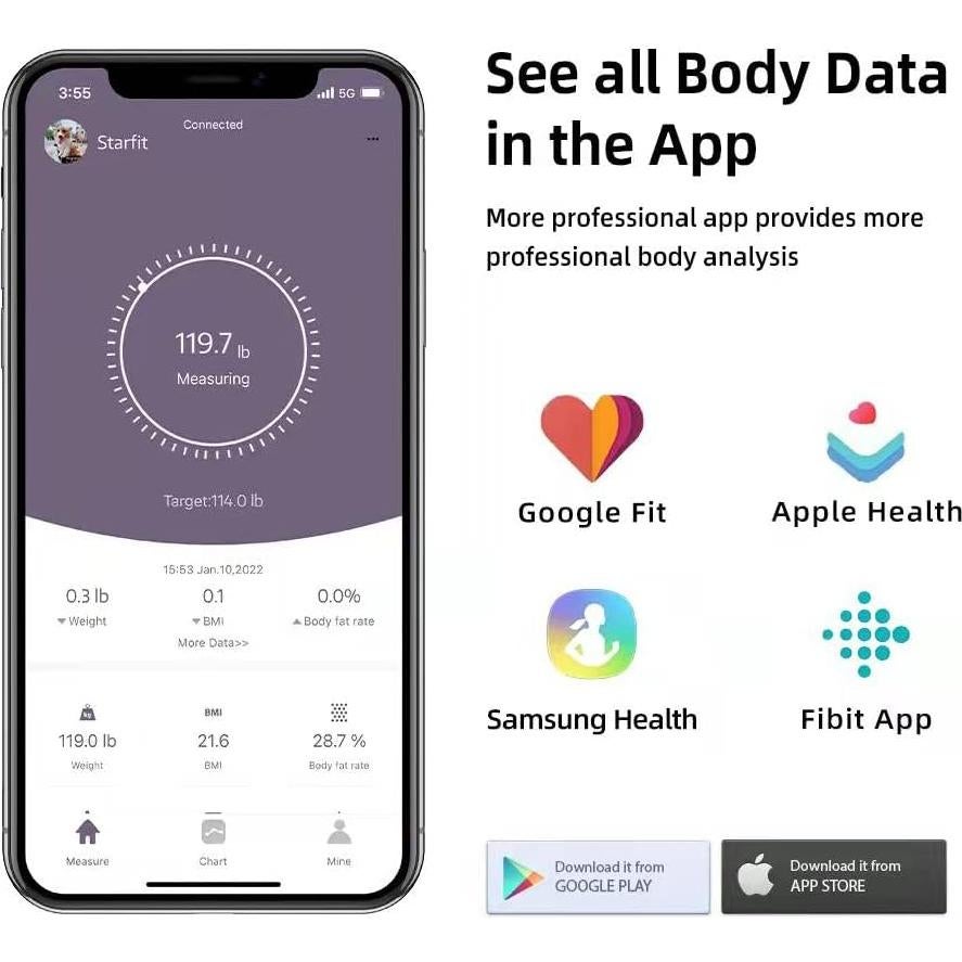 Báscula Inteligente RunSTAR Digital 180 kg - Grasa Corporal