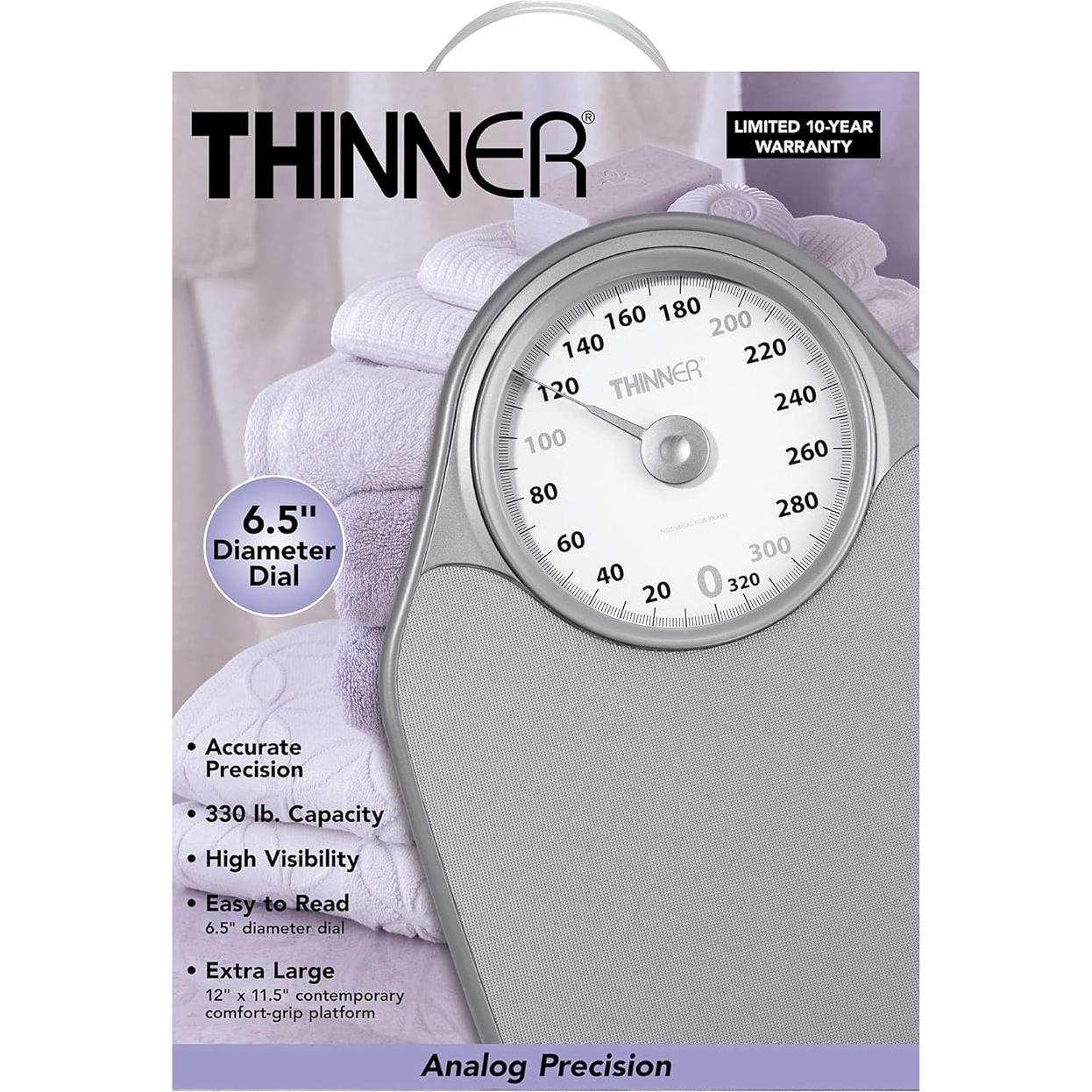 Balanza de Baño Analógica Thinner Conair 150 kg Plata