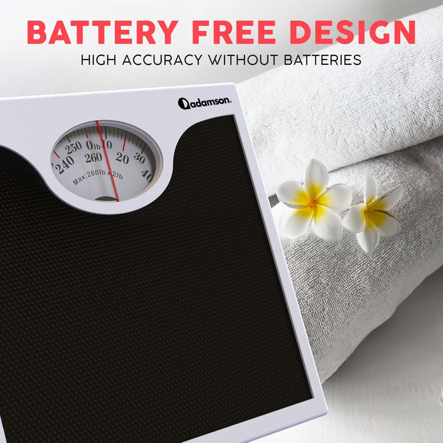 Báscula de baño Adamson A22 analógica - Hasta 118 kg - Antideslizante