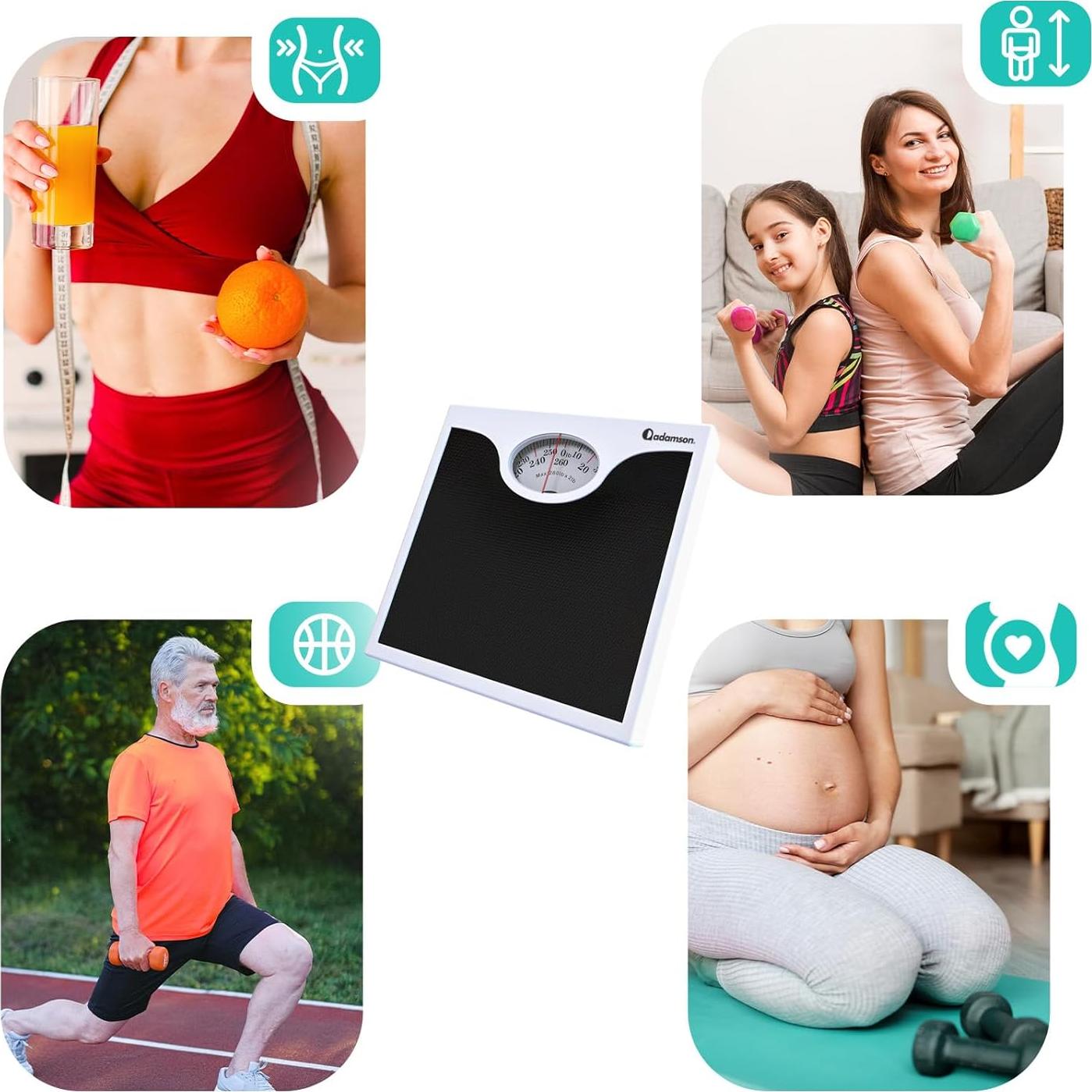 Báscula de baño Adamson A22 analógica - Hasta 118 kg - Antideslizante