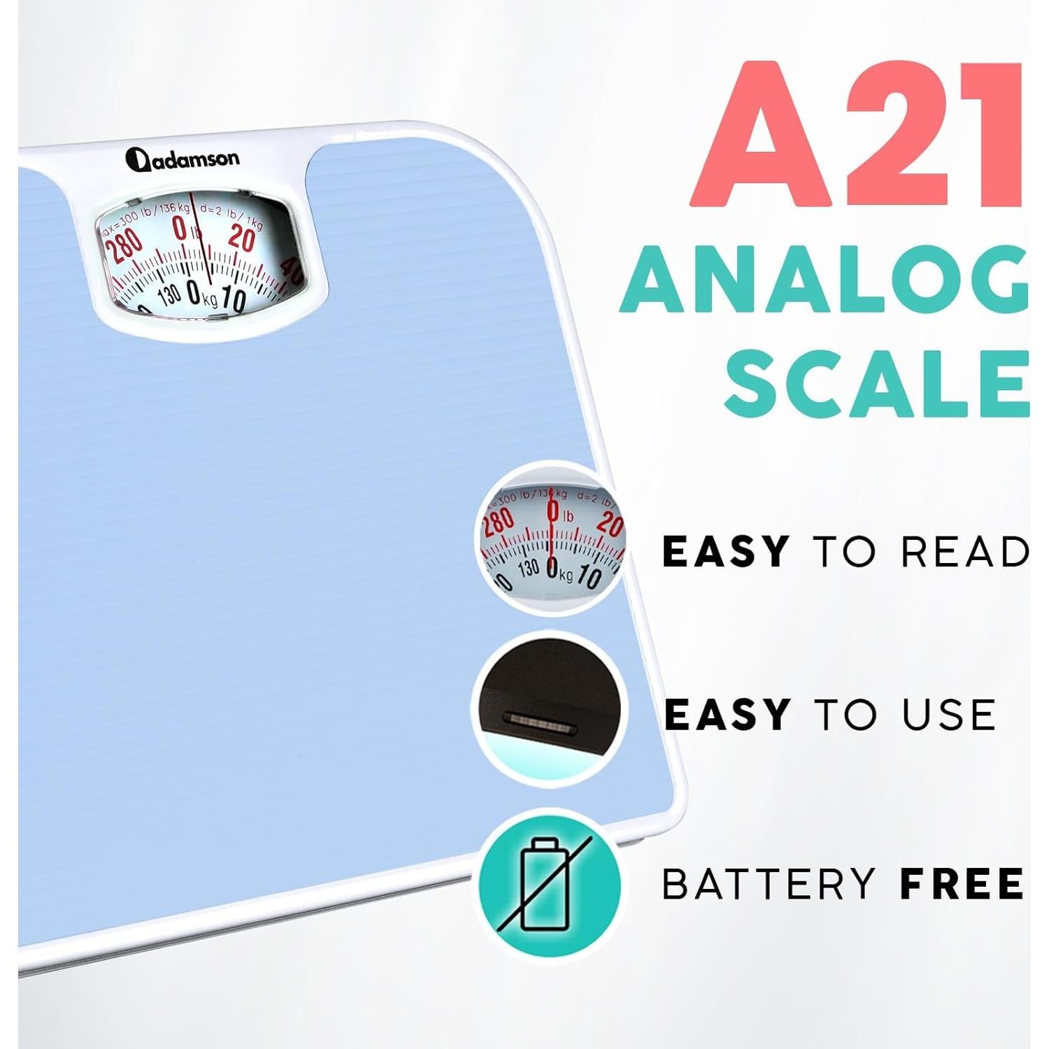 Báscula Analógica Adamson A21 - Hasta 136 kg - Antideslizante
