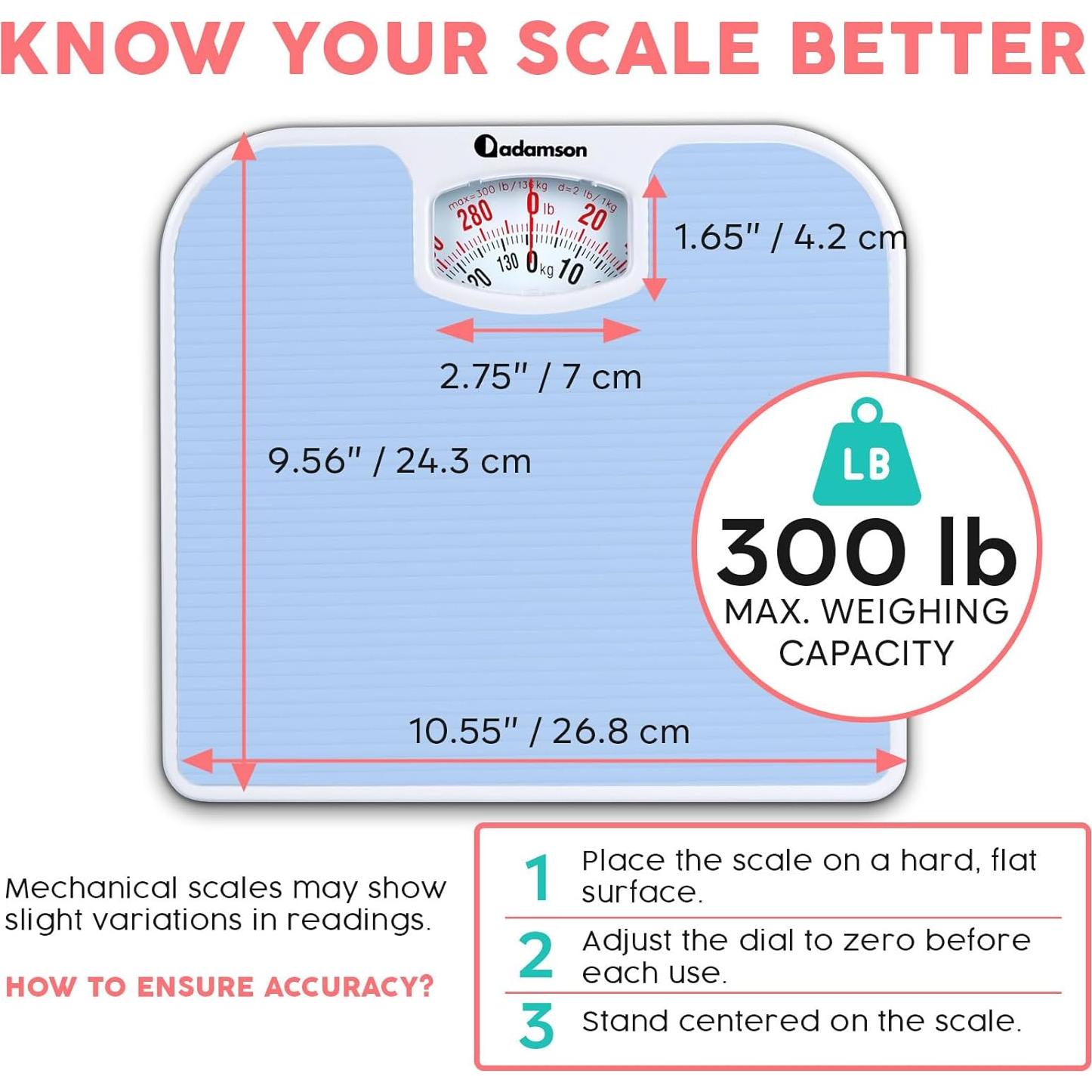 Báscula Analógica Adamson A21 - Hasta 136 kg - Antideslizante