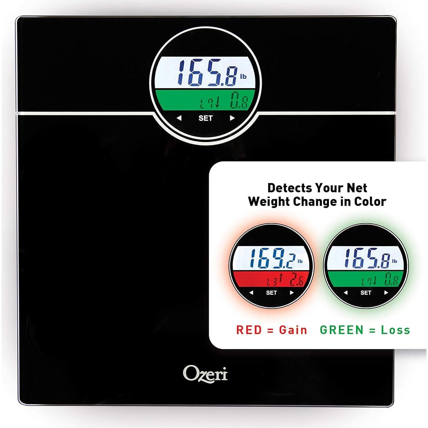 Balanza Digital Ozeri WeightMaster 181.44 kg con IMC y Cambio de Peso