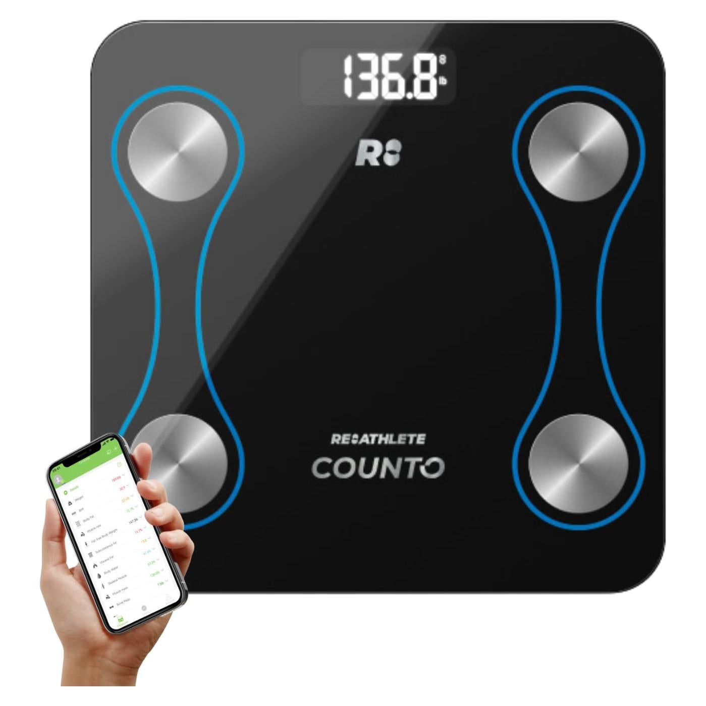 Báscula Inteligente COUNTO - Análisis Corporal Bluetooth 14 Medidas