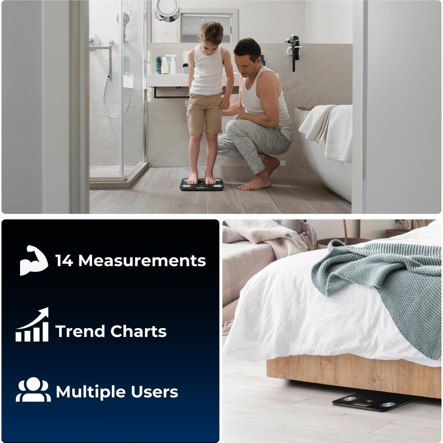 Báscula Inteligente COUNTO - Análisis Corporal Bluetooth 14 Medidas