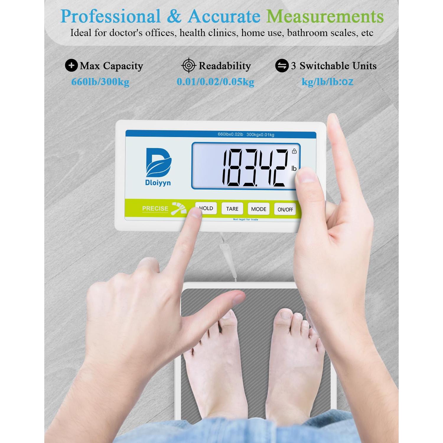 Báscula Médica Digital Dloiyyn 300kg Pantalla Retroiluminada