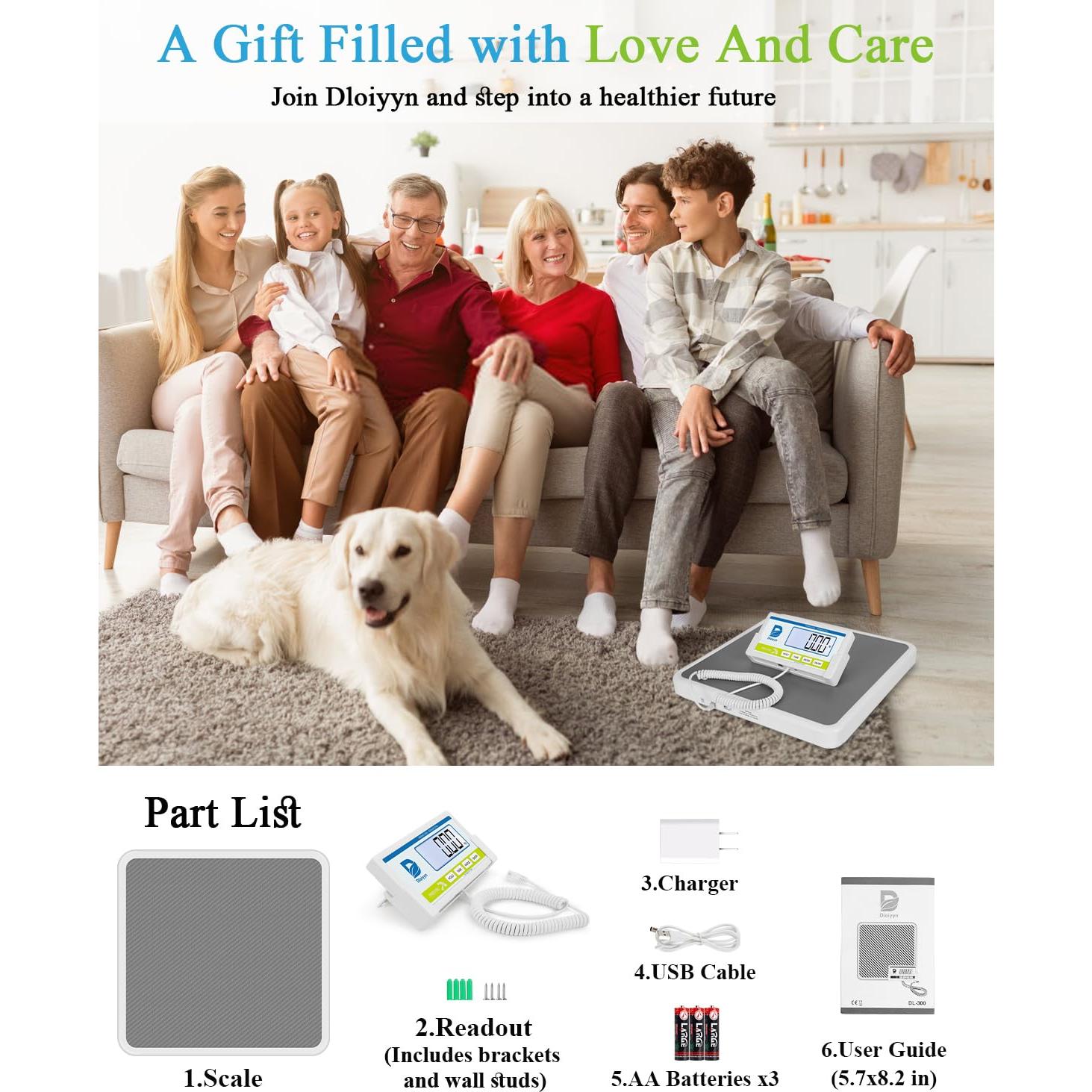 Báscula Médica Digital Dloiyyn 300kg Pantalla Retroiluminada