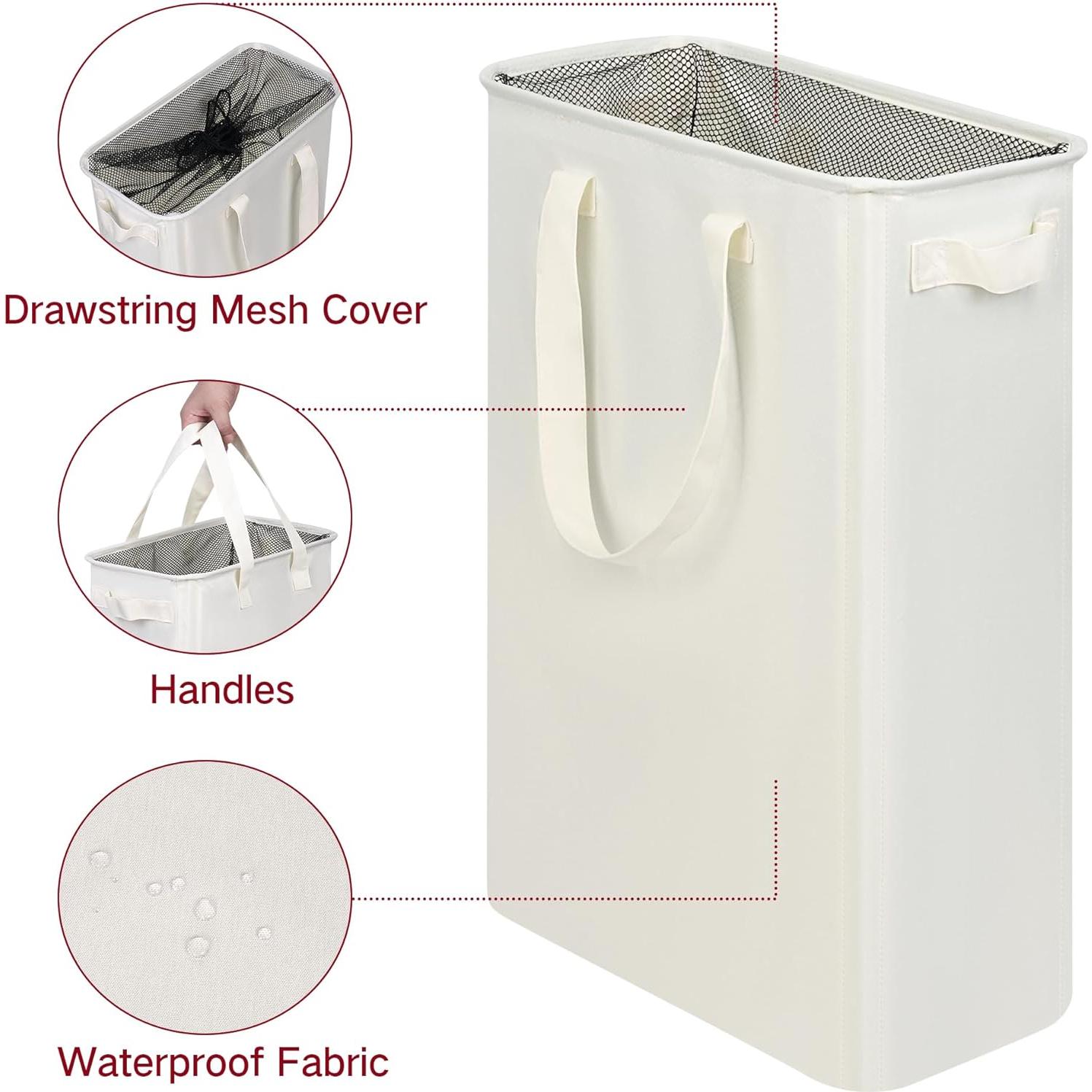 Cesta de Lavandería Plegable Efluky 48L Beige para Espacios Pequeños