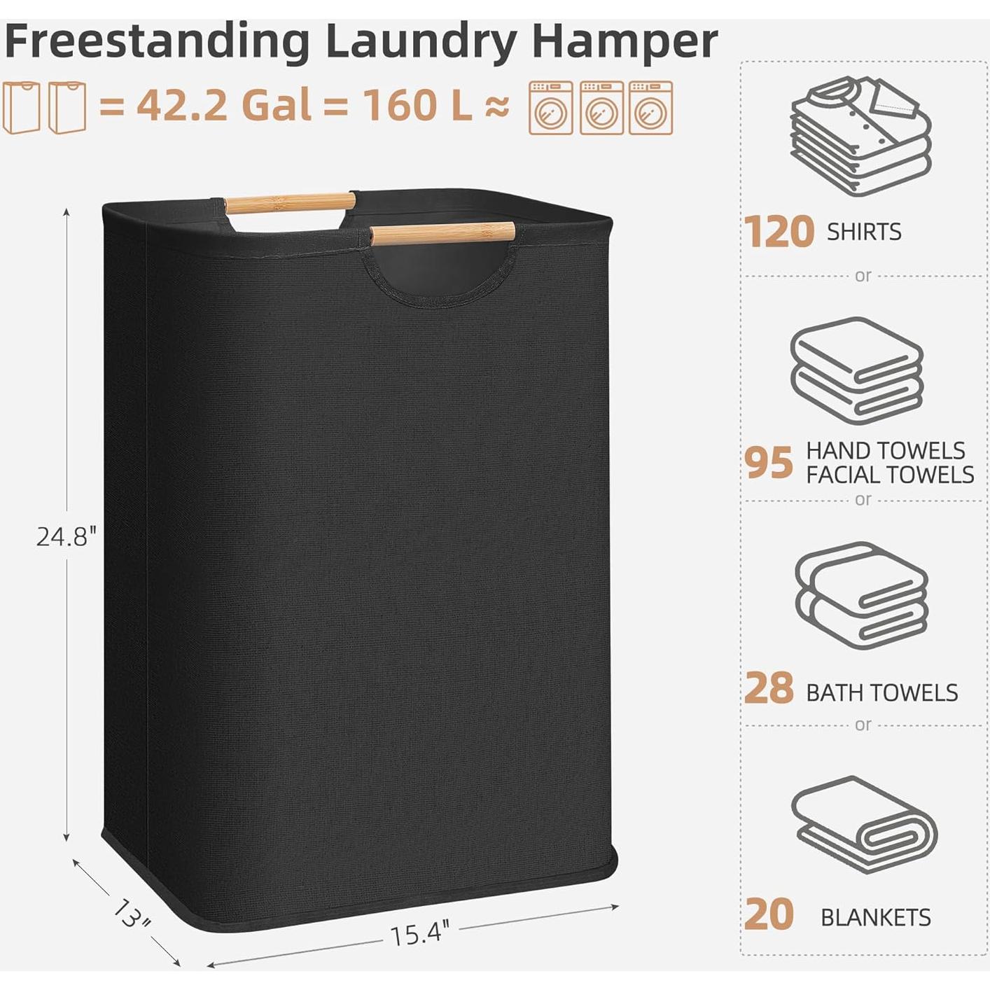 Cesta de Ropa Plegable STORAGE MANIAC 80L x 2 Negra