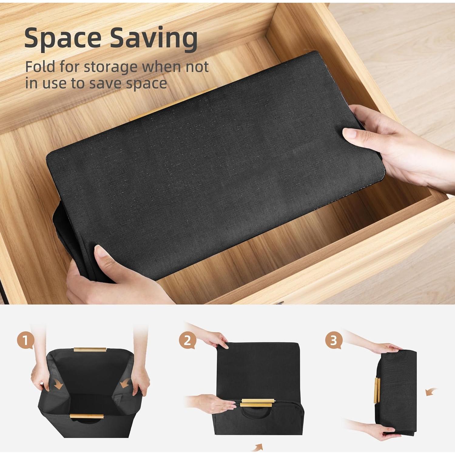 Cesta de Ropa Plegable STORAGE MANIAC 80L x 2 Negra