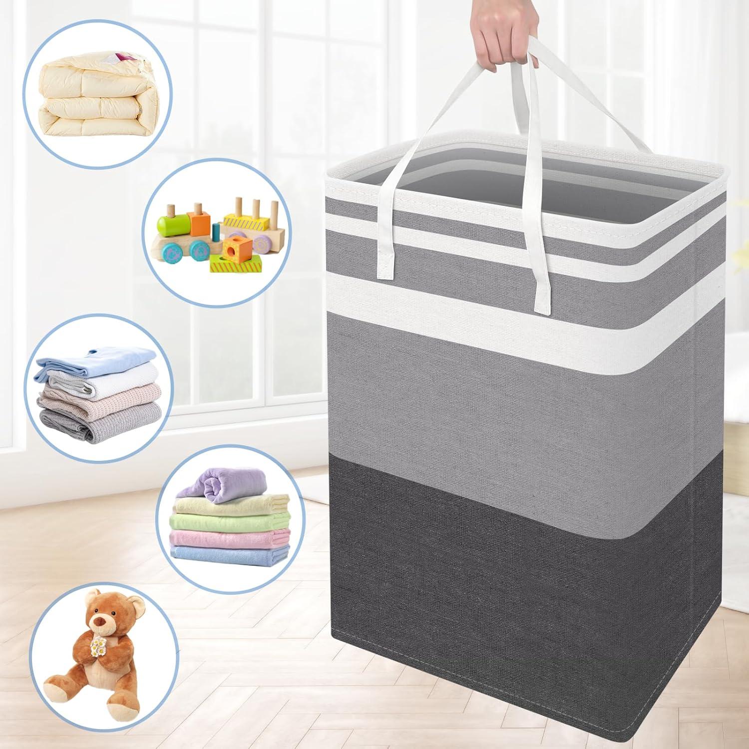 Cesta de Ropa Plegable BlissTotes 3-Pack 75L Gris