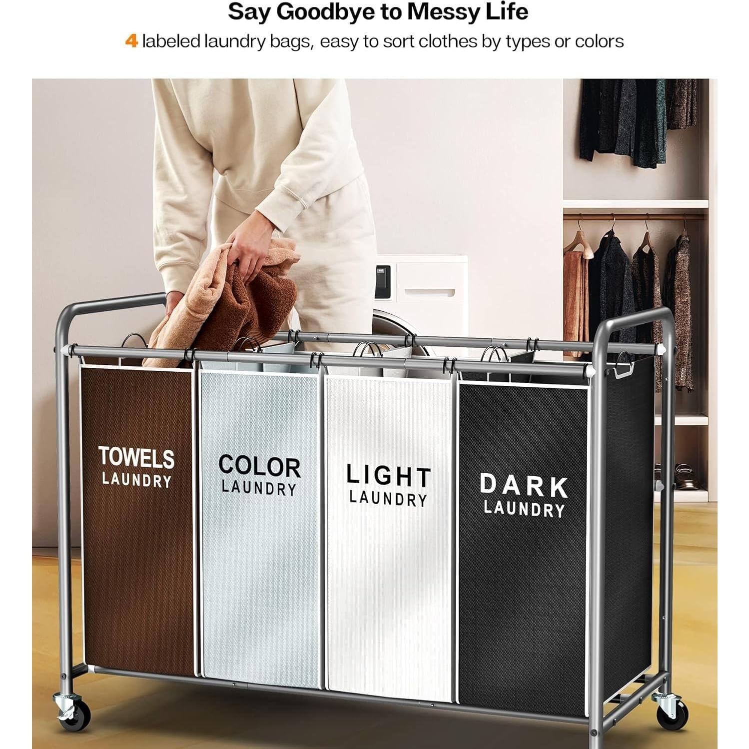 Clasificador de Ropa ROMOON 4 Compartimentos 172L Multicolor