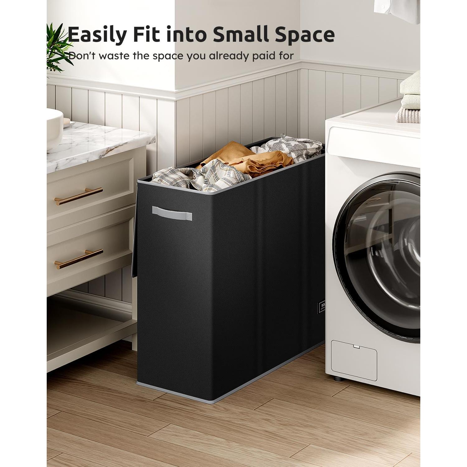 Cesto de Ropa SOLEDI 180L 3 Secciones con Tapa y Asa