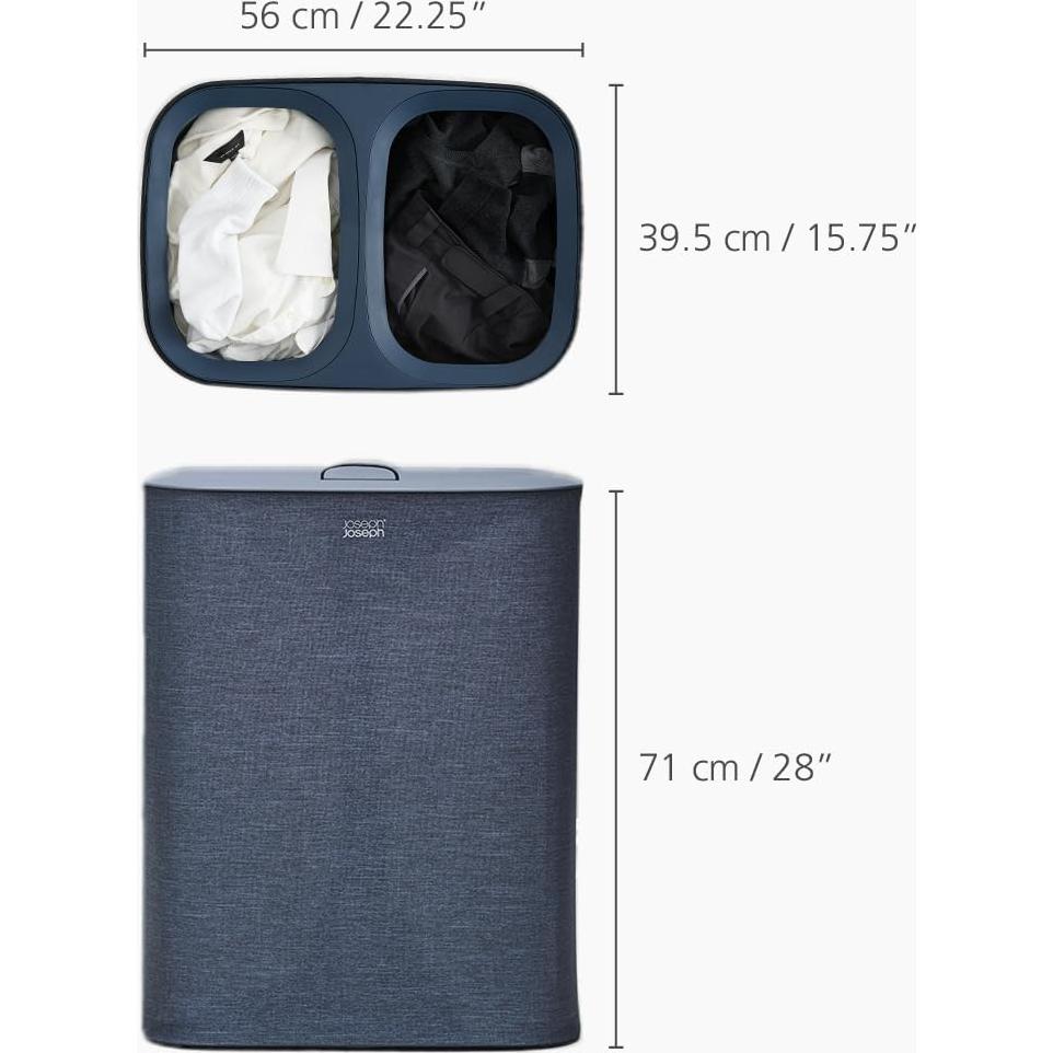 Cesto de Ropa Joseph Joseph 90L con 2 Bolsas Removibles - Negro