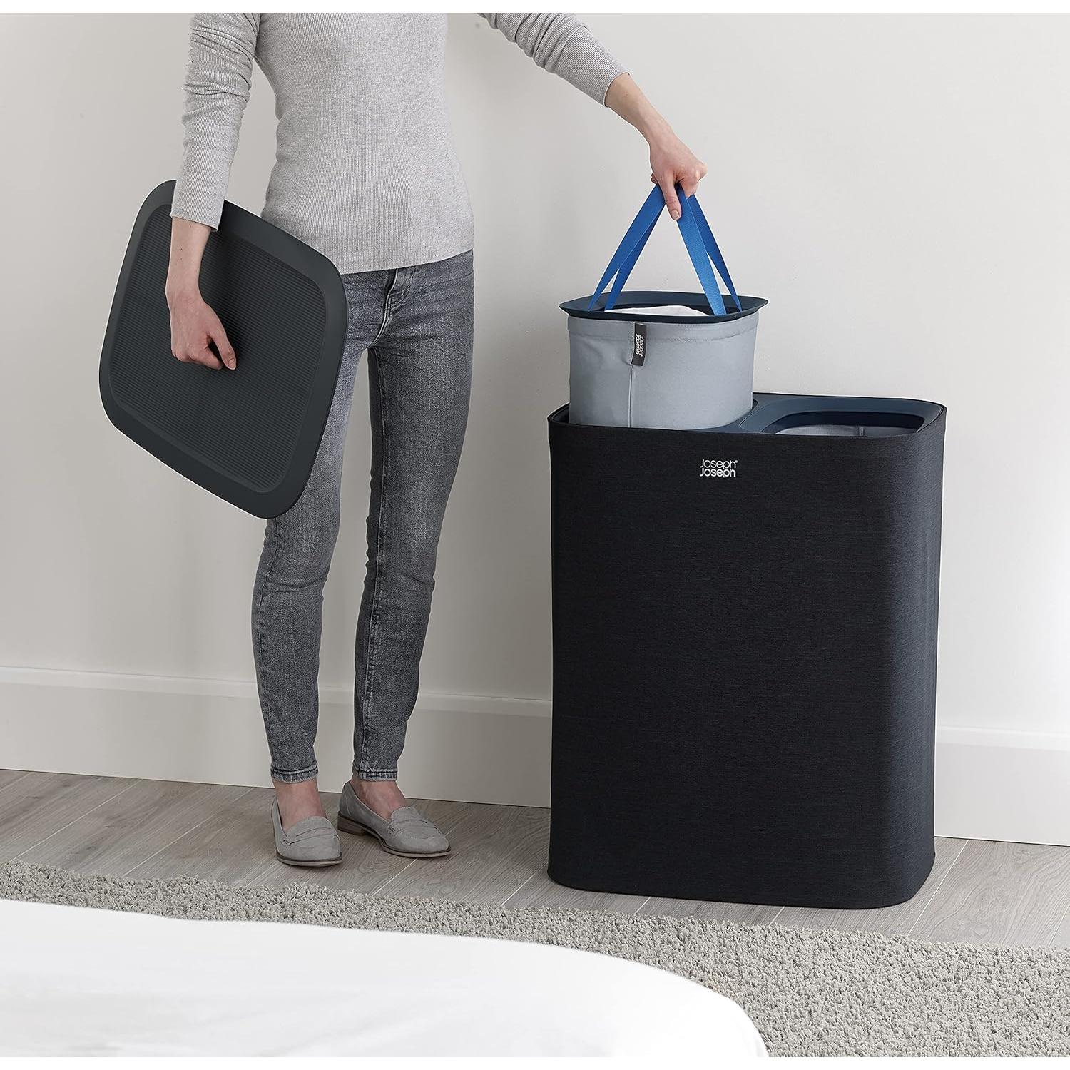 Cesto de Ropa Joseph Joseph 90L con 2 Bolsas Removibles - Negro