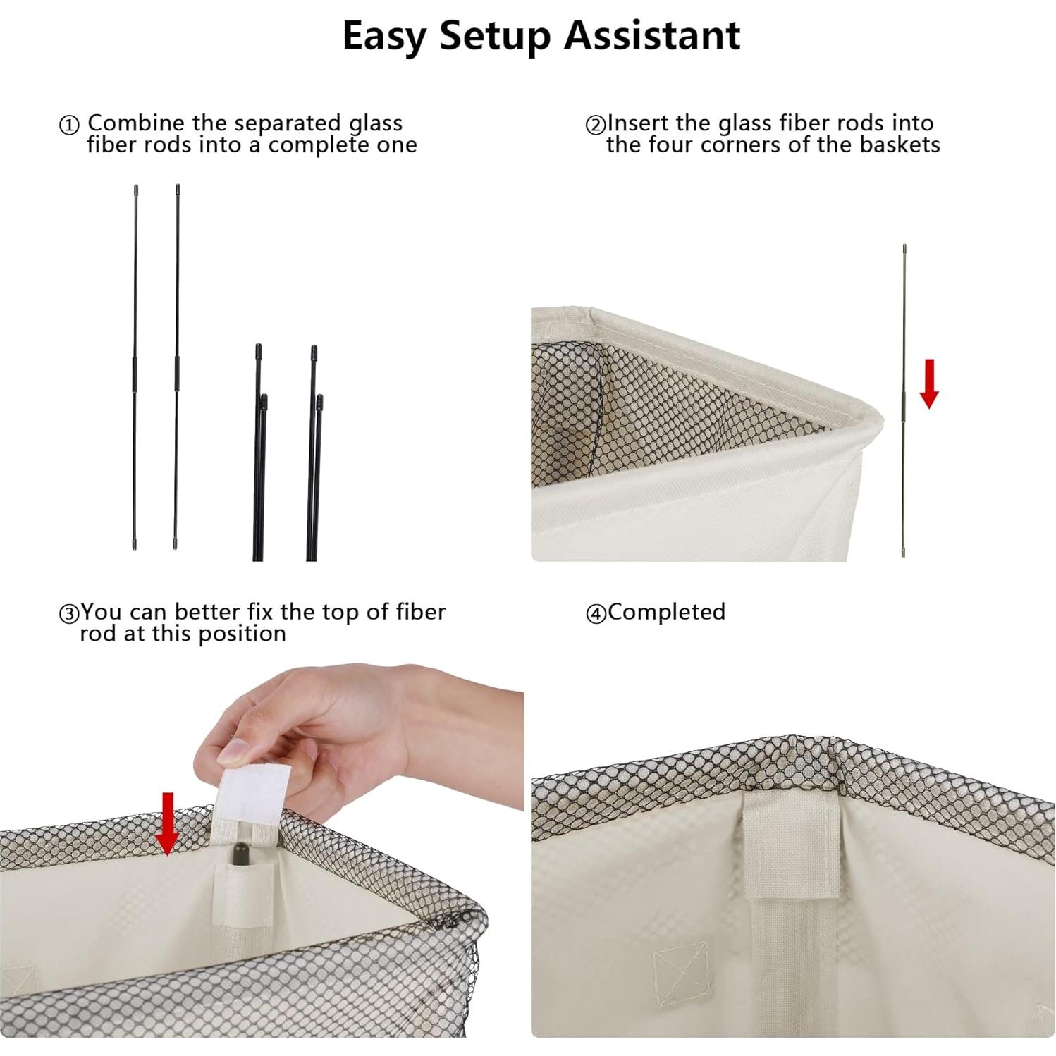 Cesta de Ropa Sucia Plegable Odonata 45L Beige Delgado