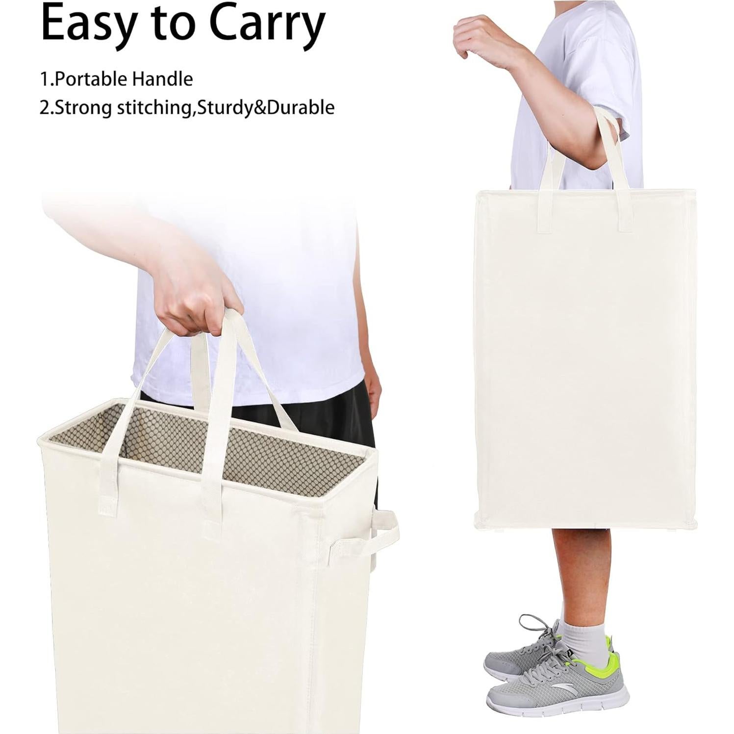 Cesta de Ropa Sucia Plegable Odonata 45L Beige Delgado