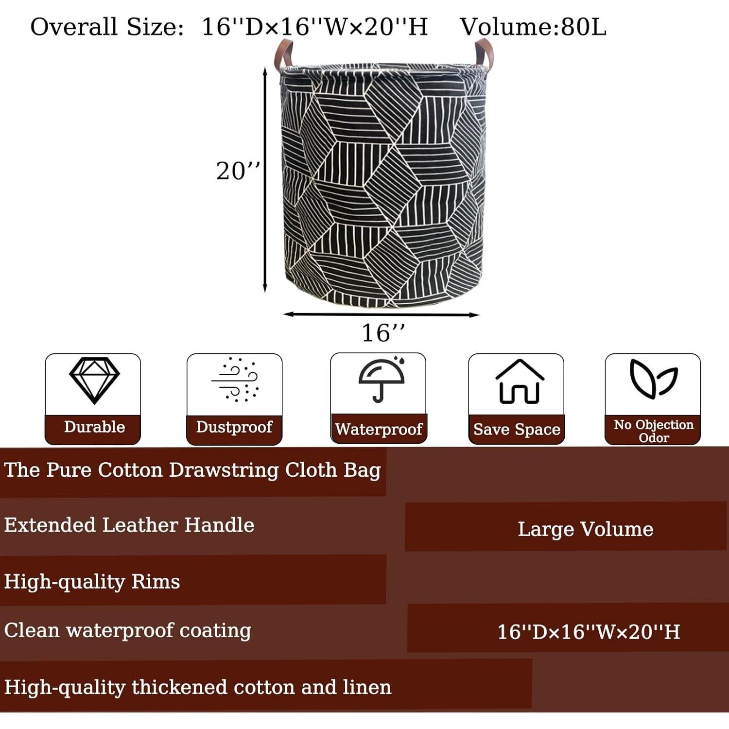 Cesta de Lavandería Plegable TeLUVHome 80L Impermeable