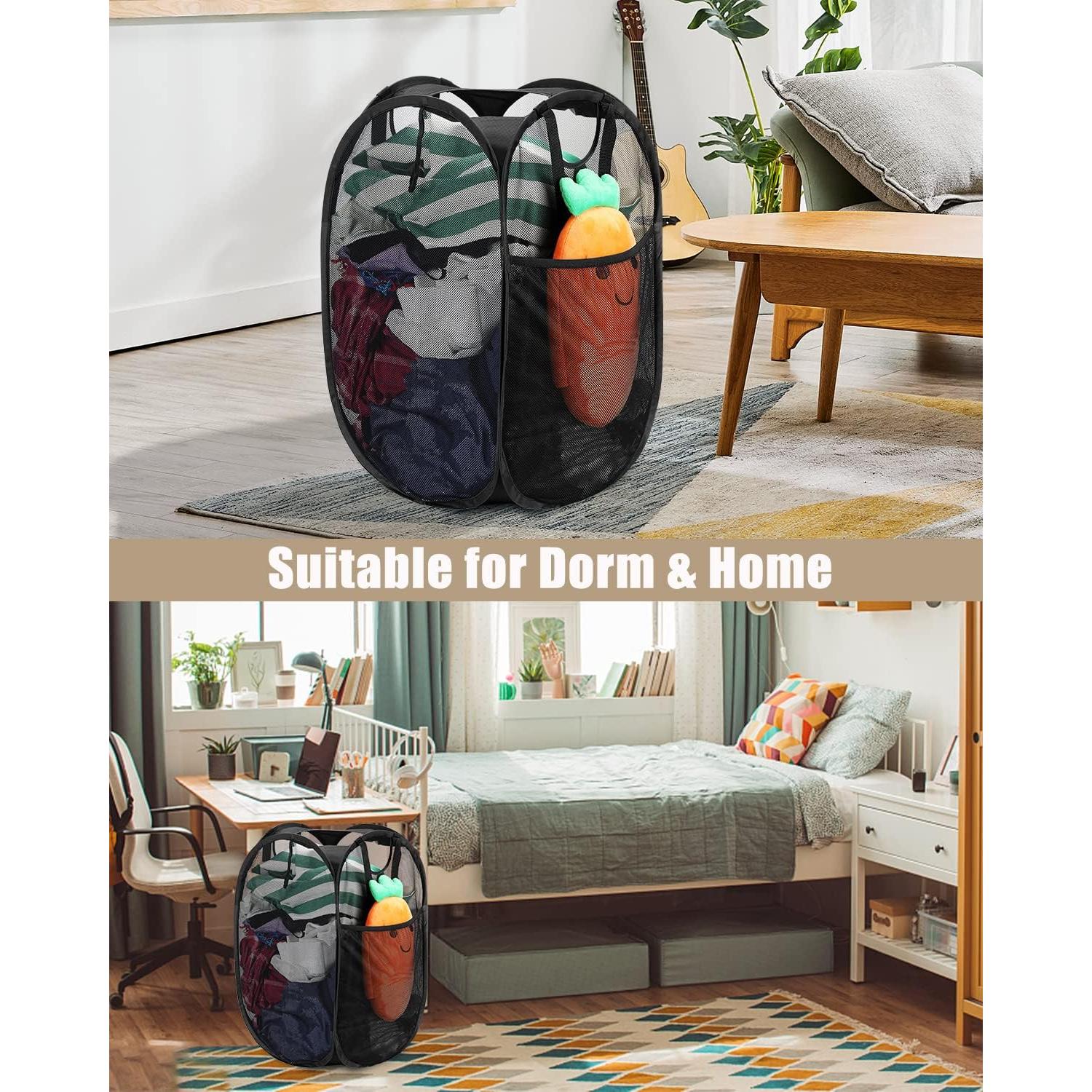 Cesta de Ropa Plegable HOUSE AGAIN - 2 Pcs, 21.77 kg, Negro