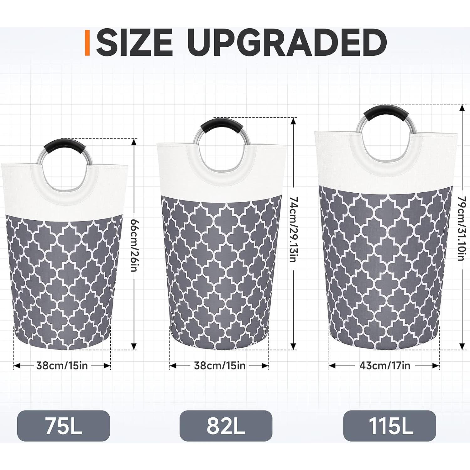 Cesta de Ropa Plegable Fabspace 82L Impermeable Gris