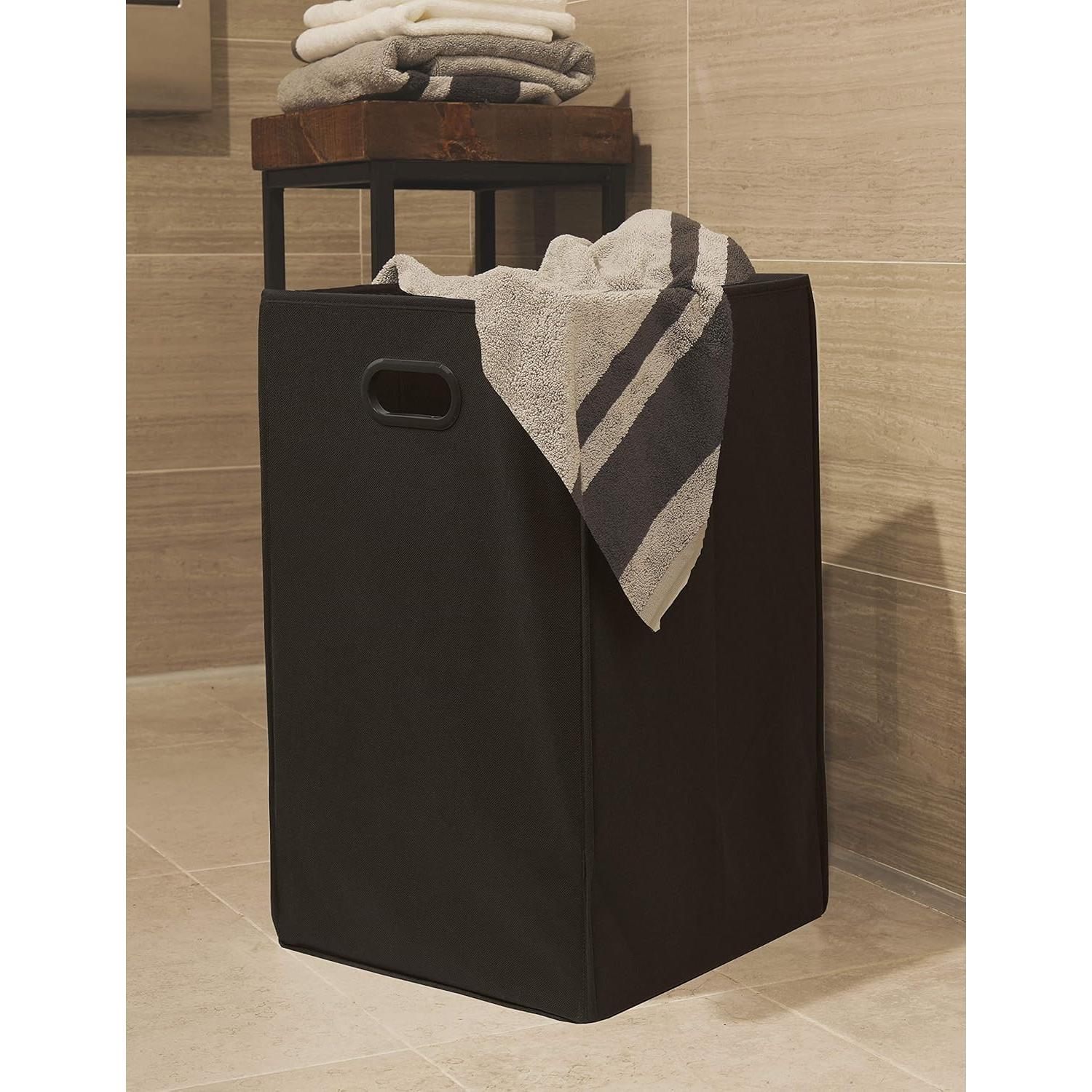 Cesta de Ropa Plegable Simple Houseware Negra 44L