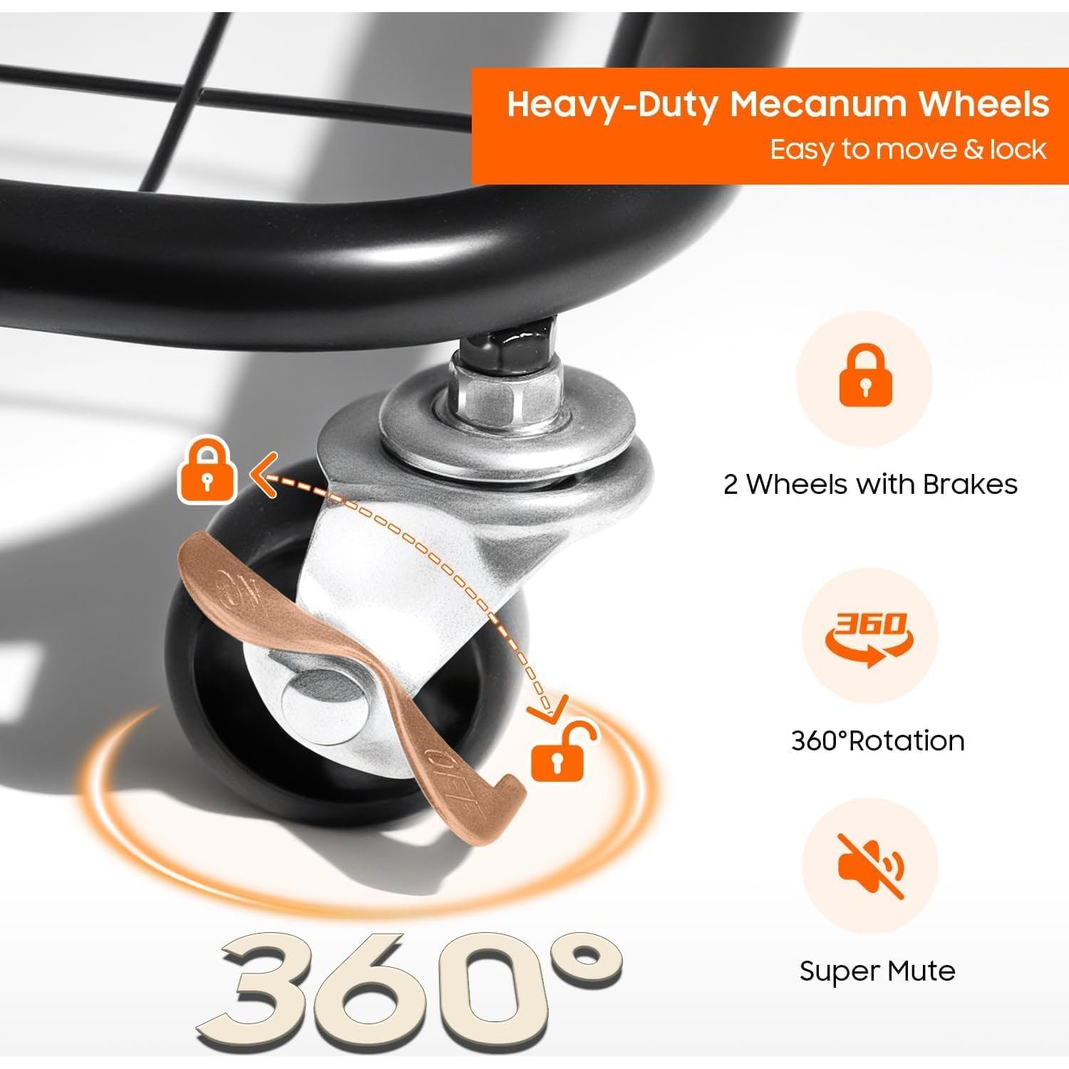 Cesto de Ropa Rodante Olldide 150L con Ruedas y Bolsa Removible